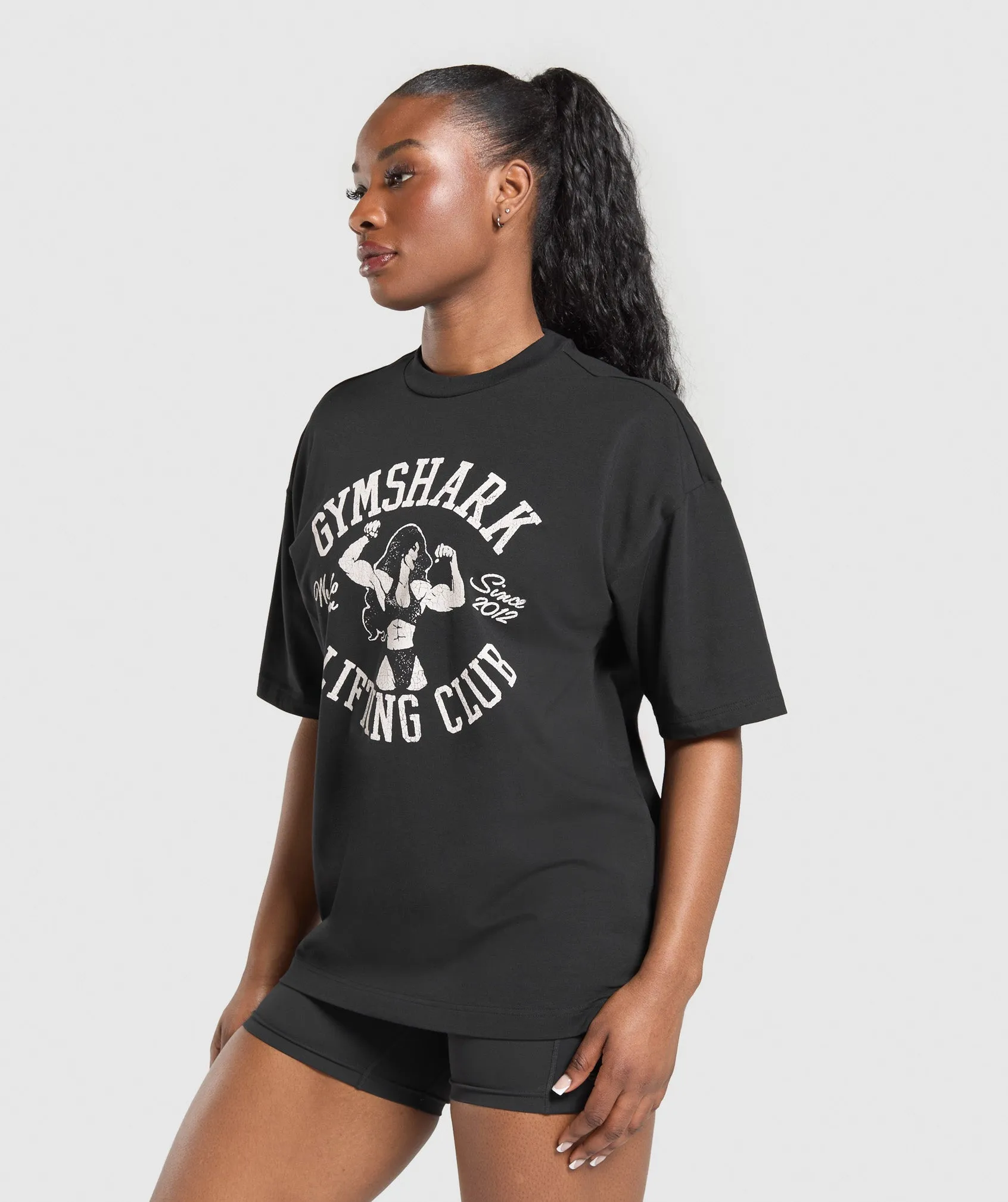 Gymshark Lifting Girl Graphic Oversized Tee - Black sold by Gymshark product image thumbnail 3