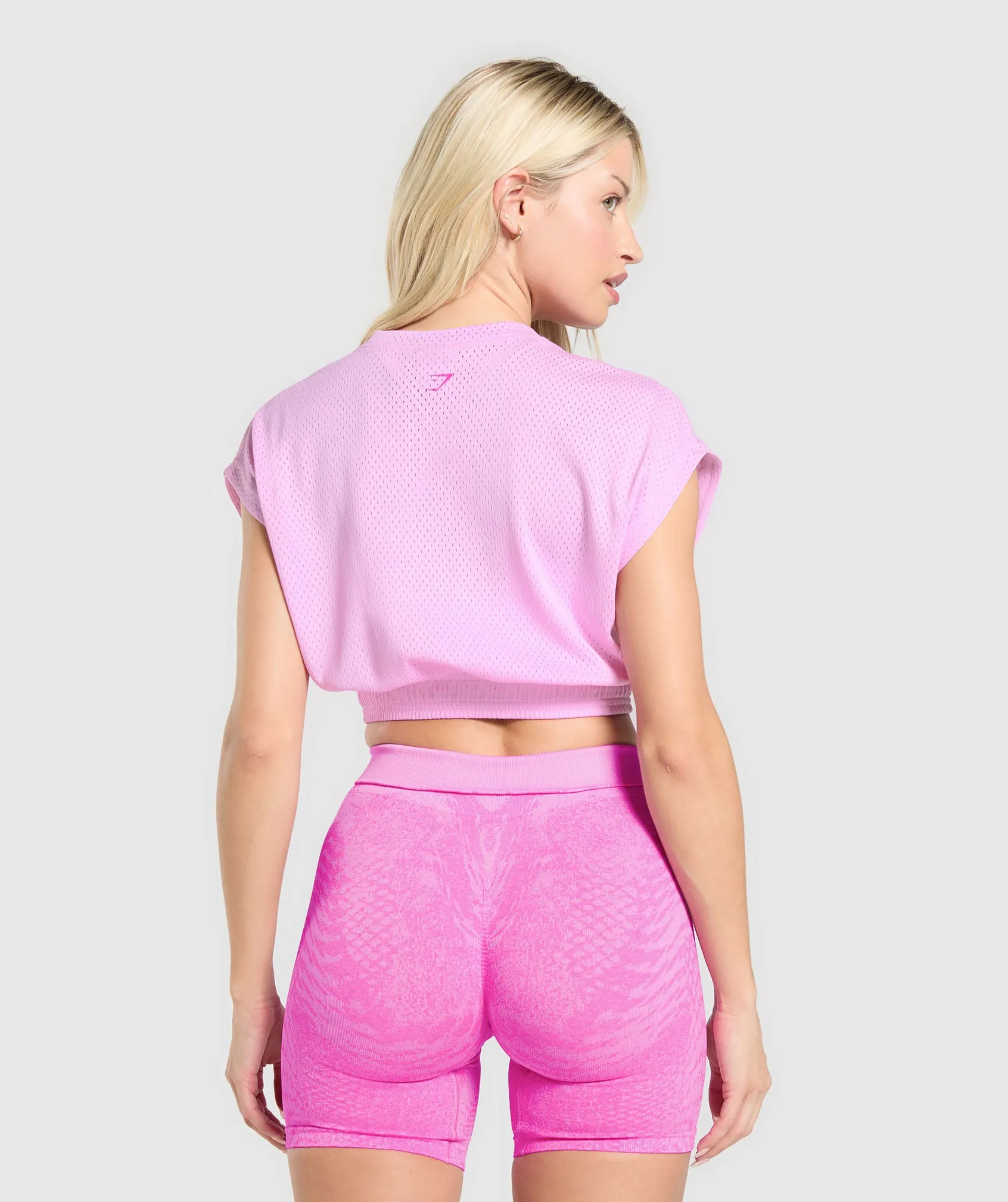 Gymshark Mesh Graphic Crop Top - Sour Pink sold by Gymshark product image thumbnail 2