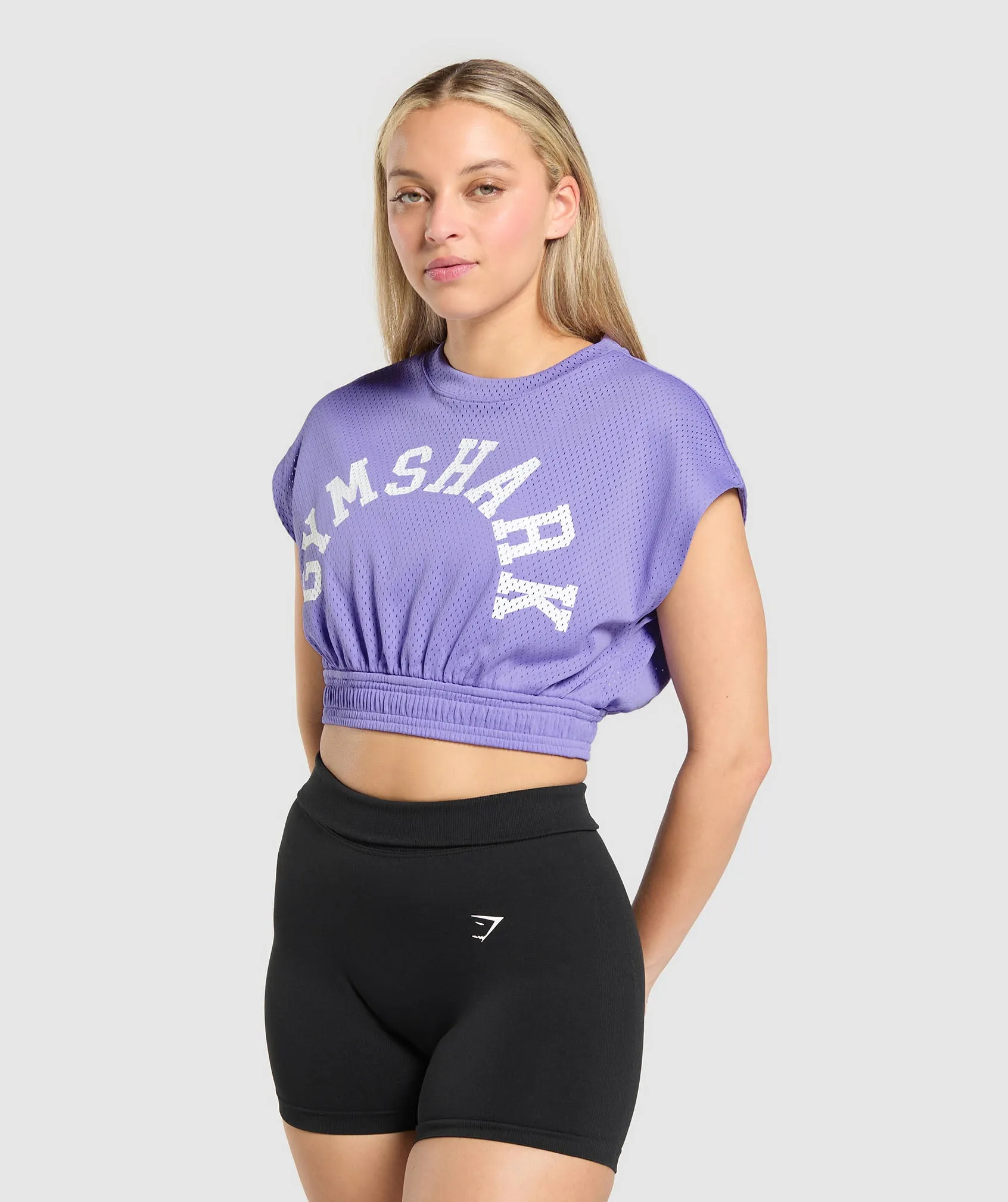 Gymshark Mesh Graphic Crop Top - Record Purple sold by Gymshark product image thumbnail 3