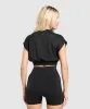 Gymshark Mesh Graphic Crop Top - Black sold by Gymshark