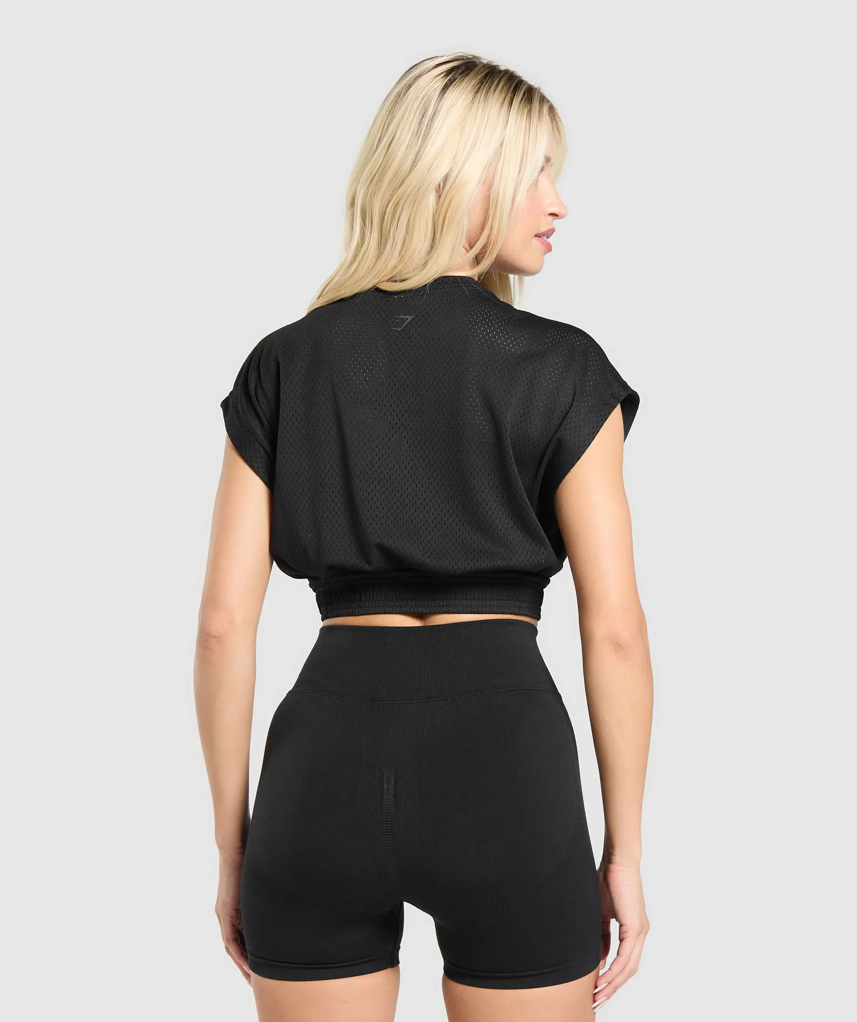 Gymshark Mesh Graphic Crop Top - Black sold by Gymshark product image thumbnail 2