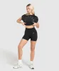 Gymshark Mesh Graphic Crop Top - Black sold by Gymshark