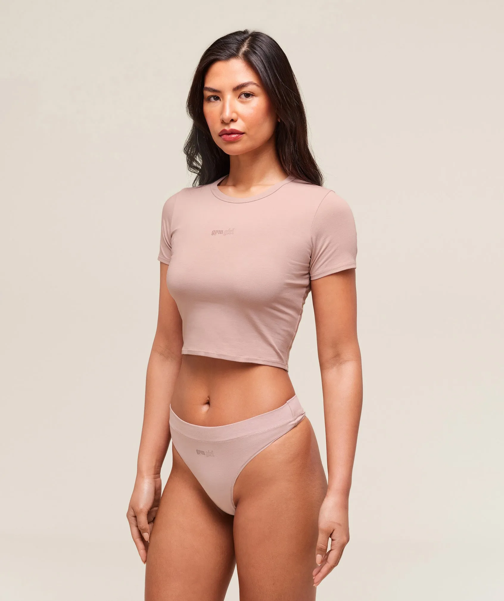 Gymshark Cotton Graphic Midi T-Shirt - Muted Pink sold by Gymshark product image thumbnail 3