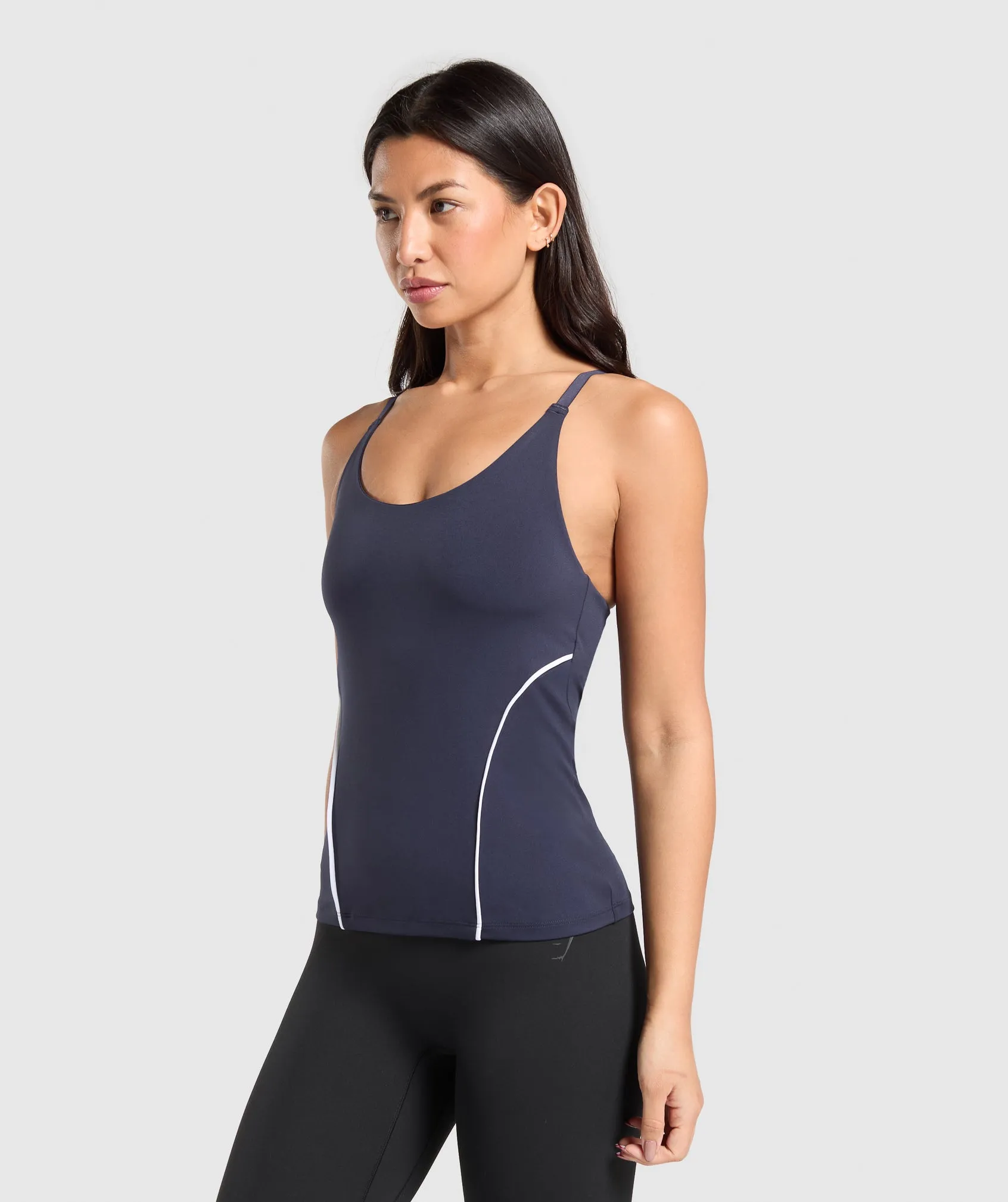 Gymshark Contour Stitch Tank with Shelf - Heavy Blue sold by Gymshark product image thumbnail 3
