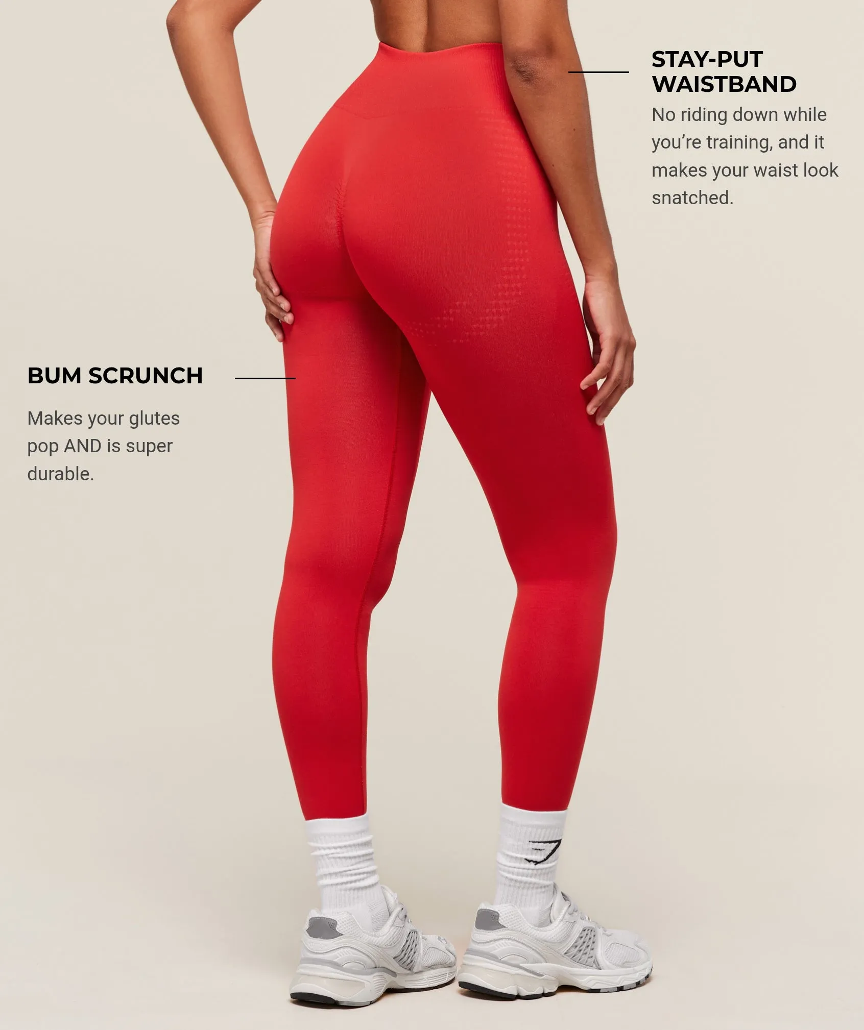 Gymshark Vital Soft Leggings - Velocity Red sold by Gymshark product image thumbnail 2