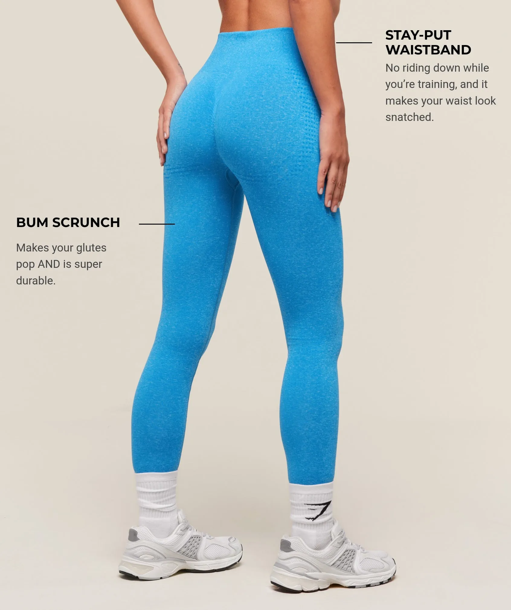 Gymshark Vital Soft Leggings - Electric Blue/Marl sold by Gymshark product image thumbnail 2