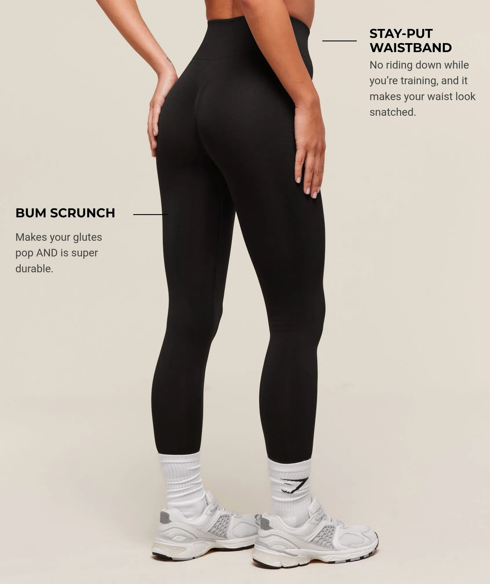 Gymshark Vital Sculpt Seamless Legging - Black sold by Gymshark product image thumbnail 2