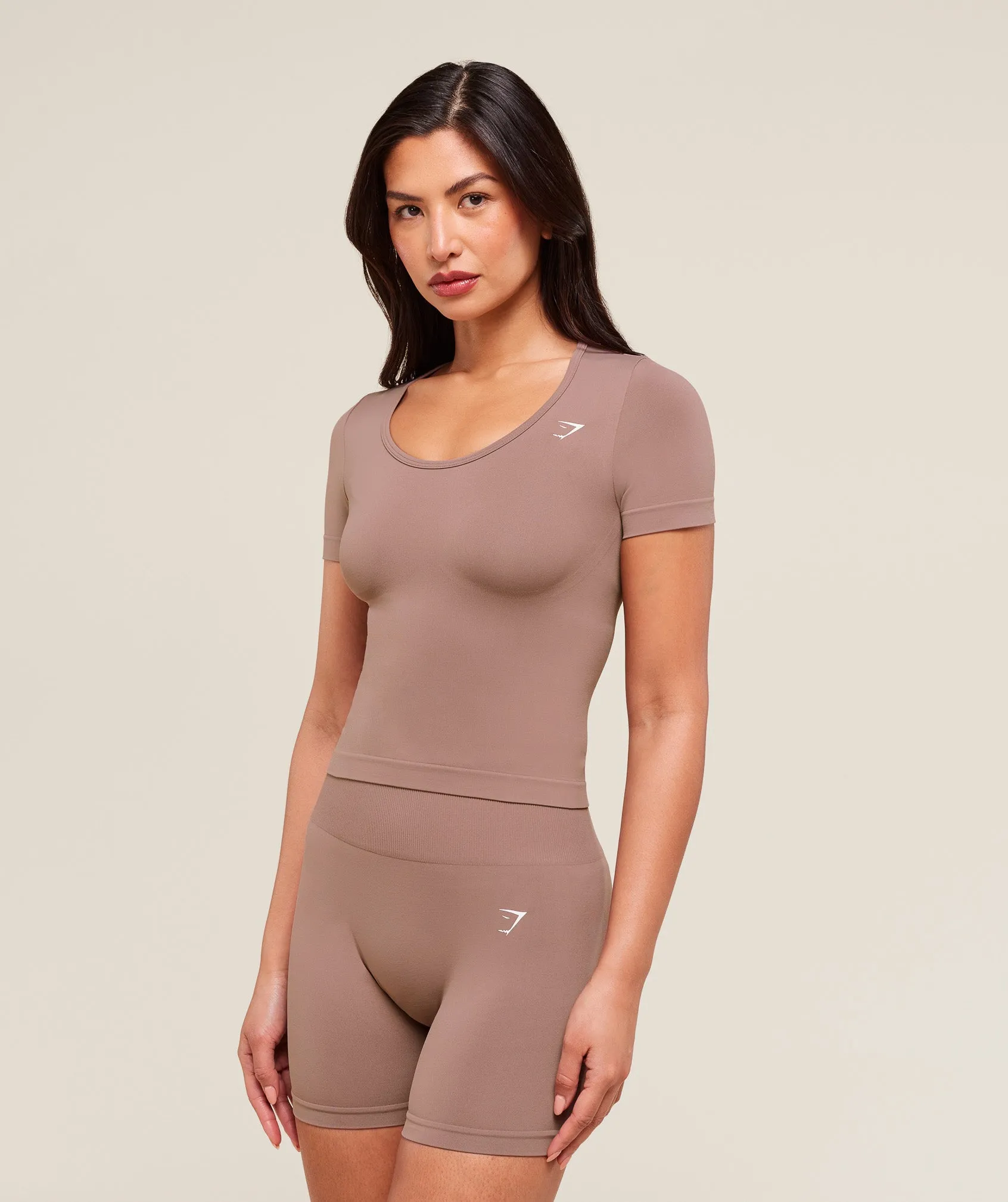 Gymshark Everyday Seamless Tight Fit Crew Neck Tee - Chestnut Pink sold by Gymshark product image thumbnail 3