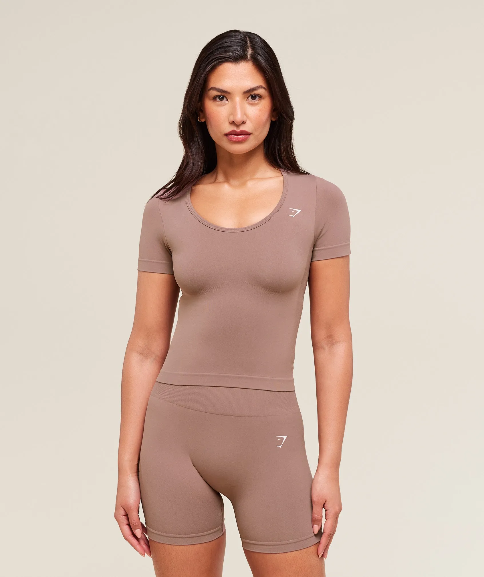 Gymshark Everyday Seamless Tight Fit Crew Neck Tee - Chestnut Pink sold by Gymshark