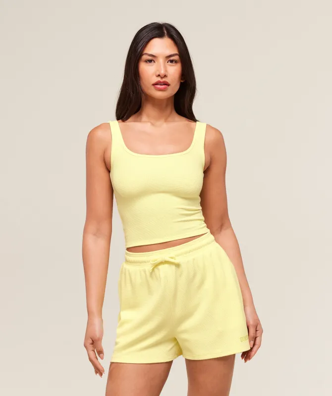 Gymshark Waffle Cropped Tank - Refresh Yellow sold by Gymshark