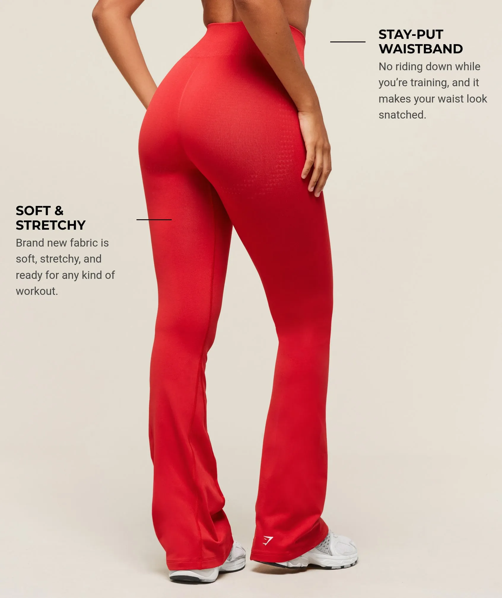 Gymshark Vital Soft Flared Leggings - Velocity Red sold by Gymshark product image thumbnail 2