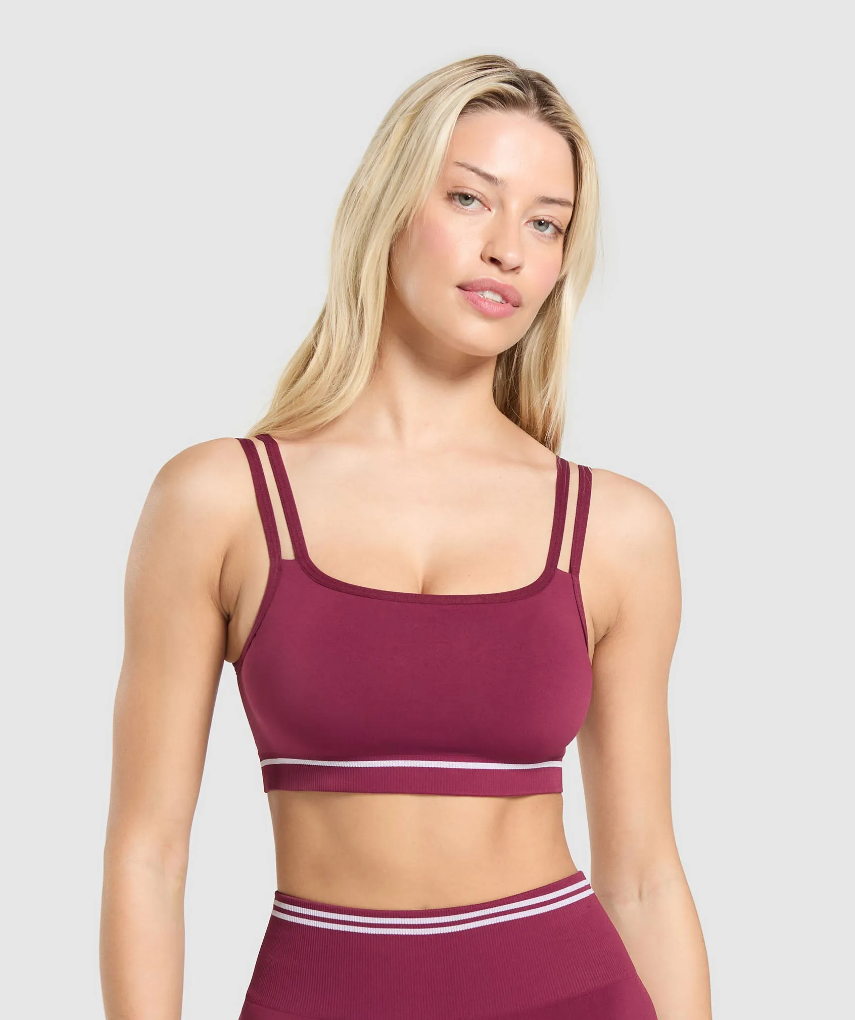 Gymshark Contrast Seamless Sports Bra - Strong Pink sold by Gymshark
