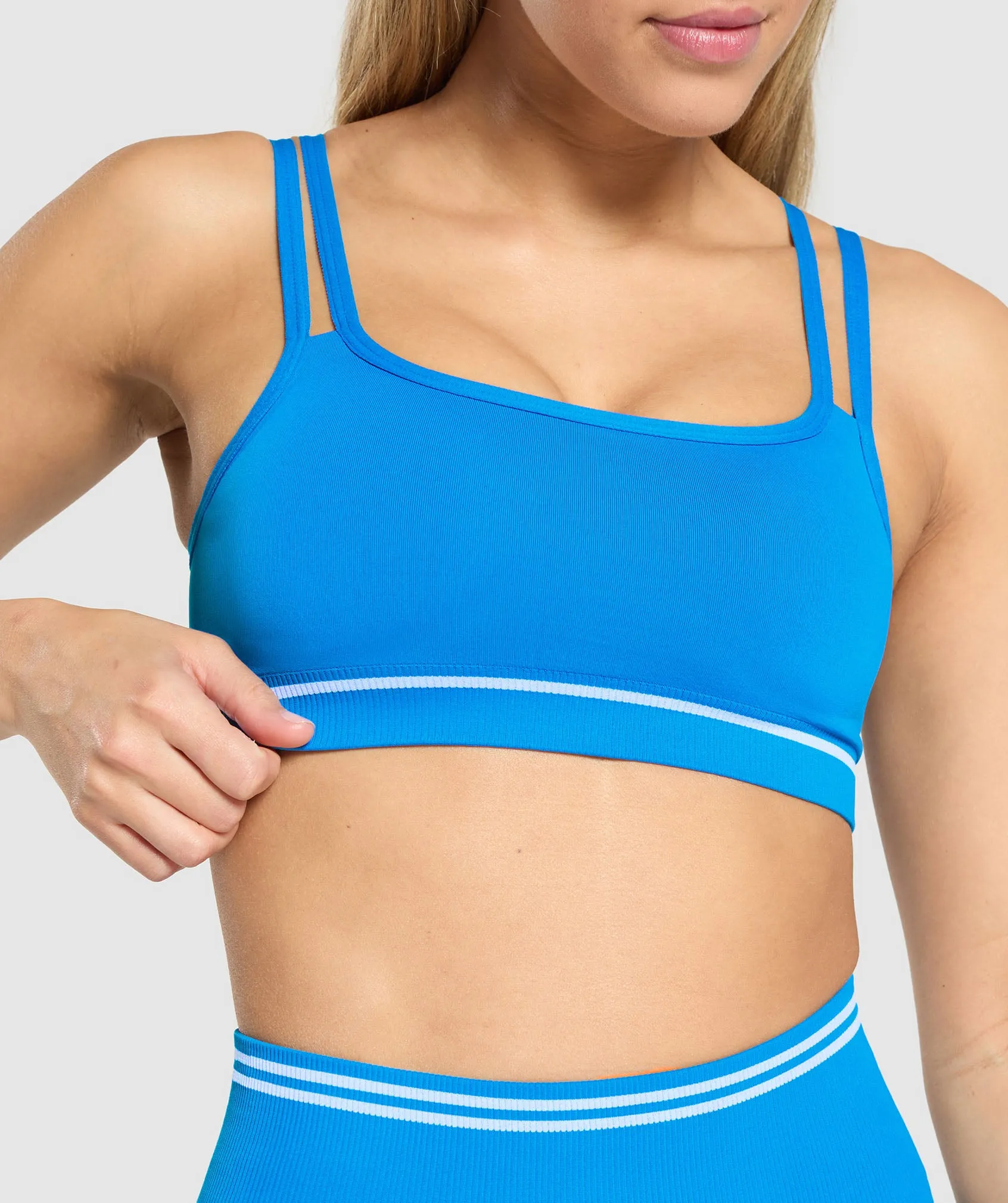 Gymshark Contrast Seamless Sports Bra - Barbell Blue sold by Gymshark product image thumbnail 5