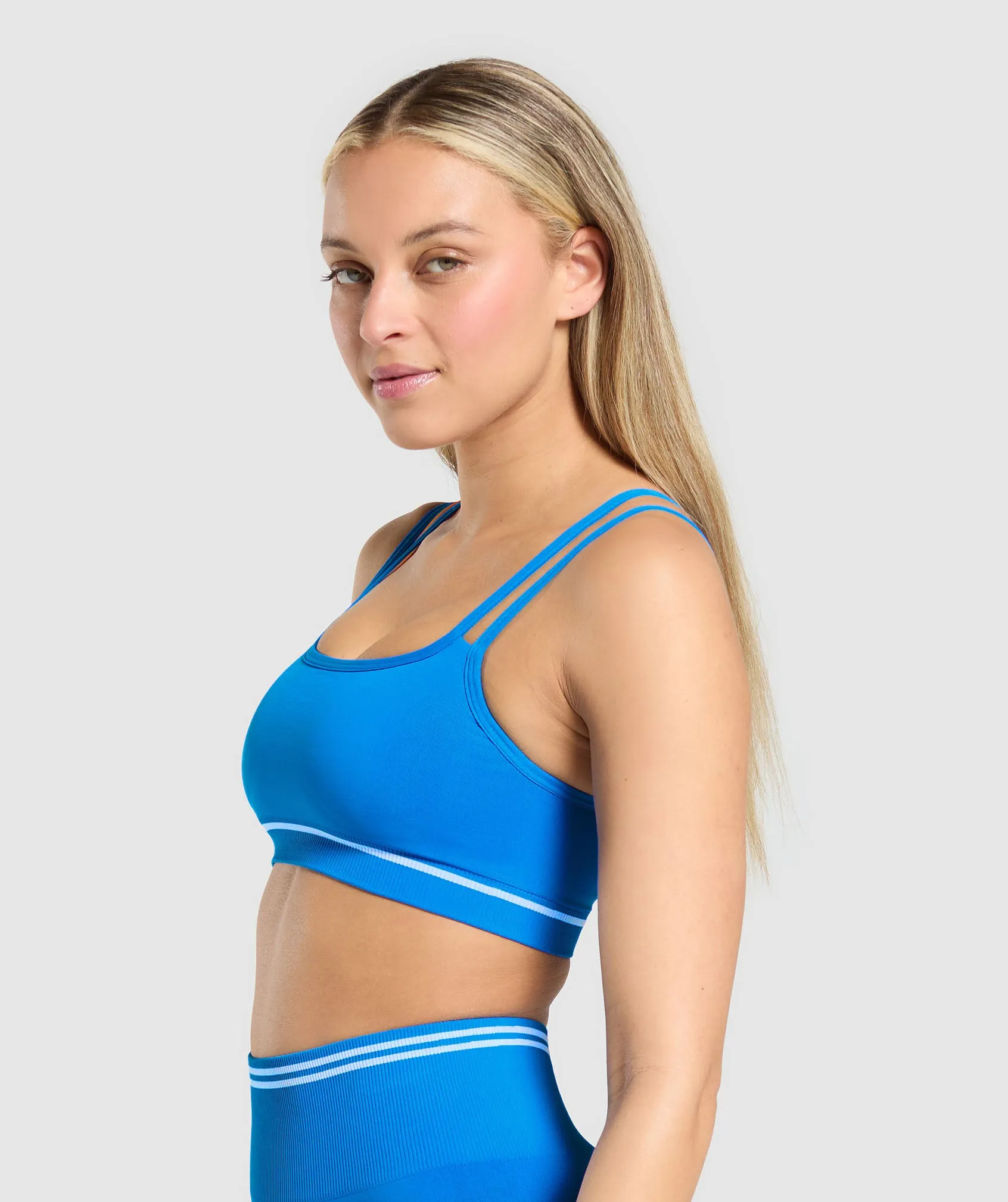 Gymshark Contrast Seamless Sports Bra - Barbell Blue sold by Gymshark product image thumbnail 3