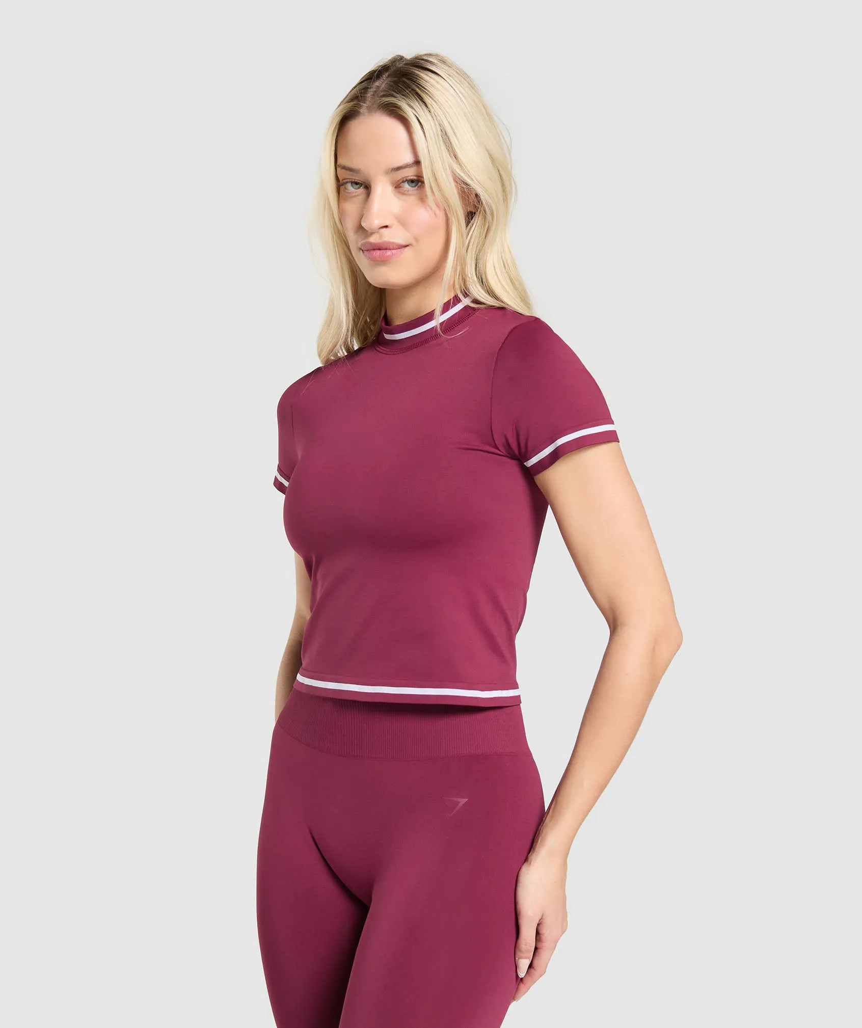 Gymshark Contrast Seamless Midi Tee - Strong Pink sold by Gymshark product image thumbnail 3