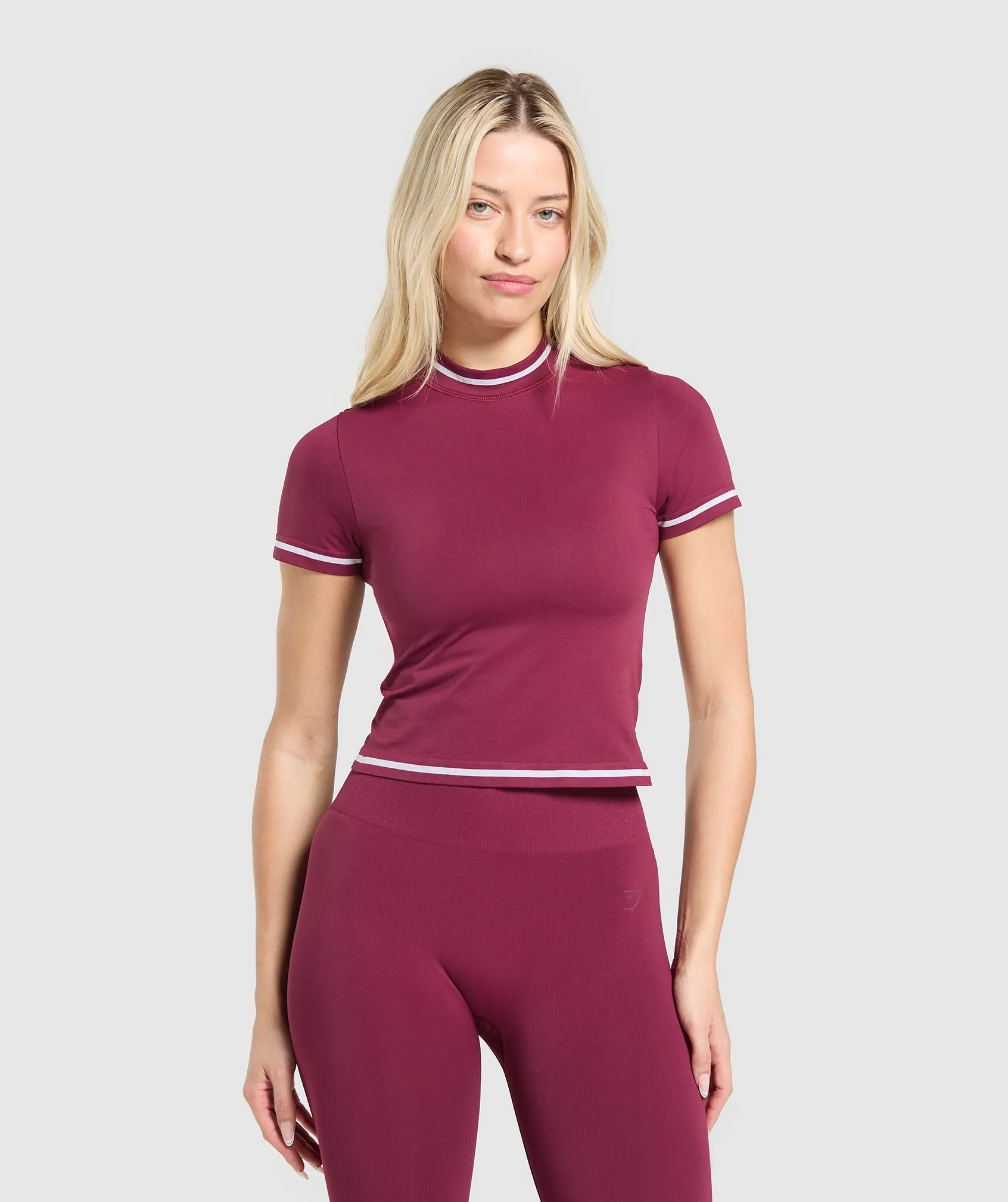 Gymshark Contrast Seamless Midi Tee - Strong Pink sold by Gymshark