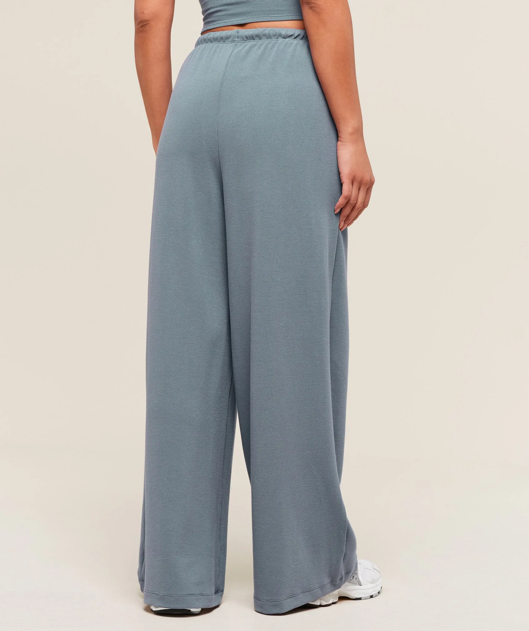 Gymshark Waffle Wide Leg Pants - Iron Blue sold by Gymshark product image thumbnail 2