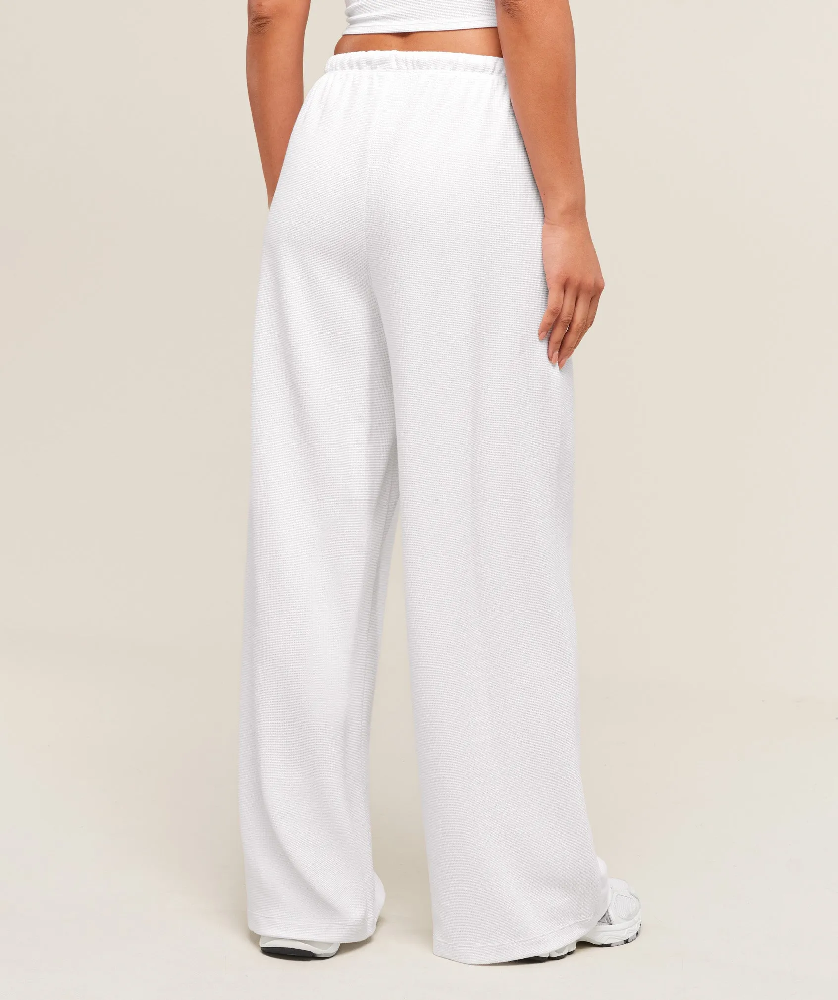 Gymshark Waffle Wide Leg Pants - White sold by Gymshark product image thumbnail 2