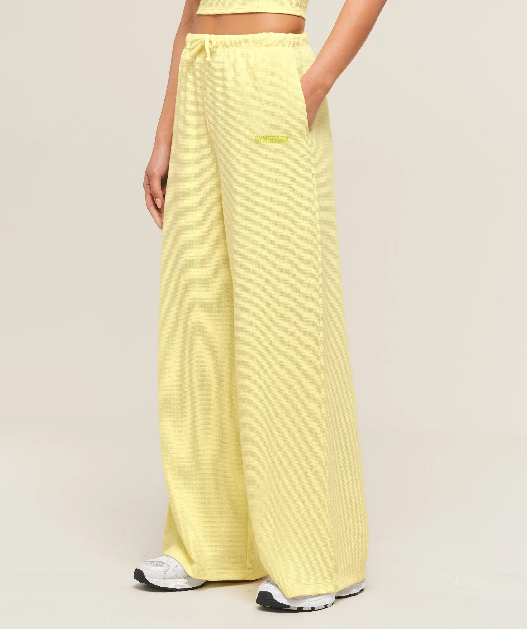Gymshark Waffle Wide Leg Pants - Refresh Yellow sold by Gymshark product image thumbnail 3