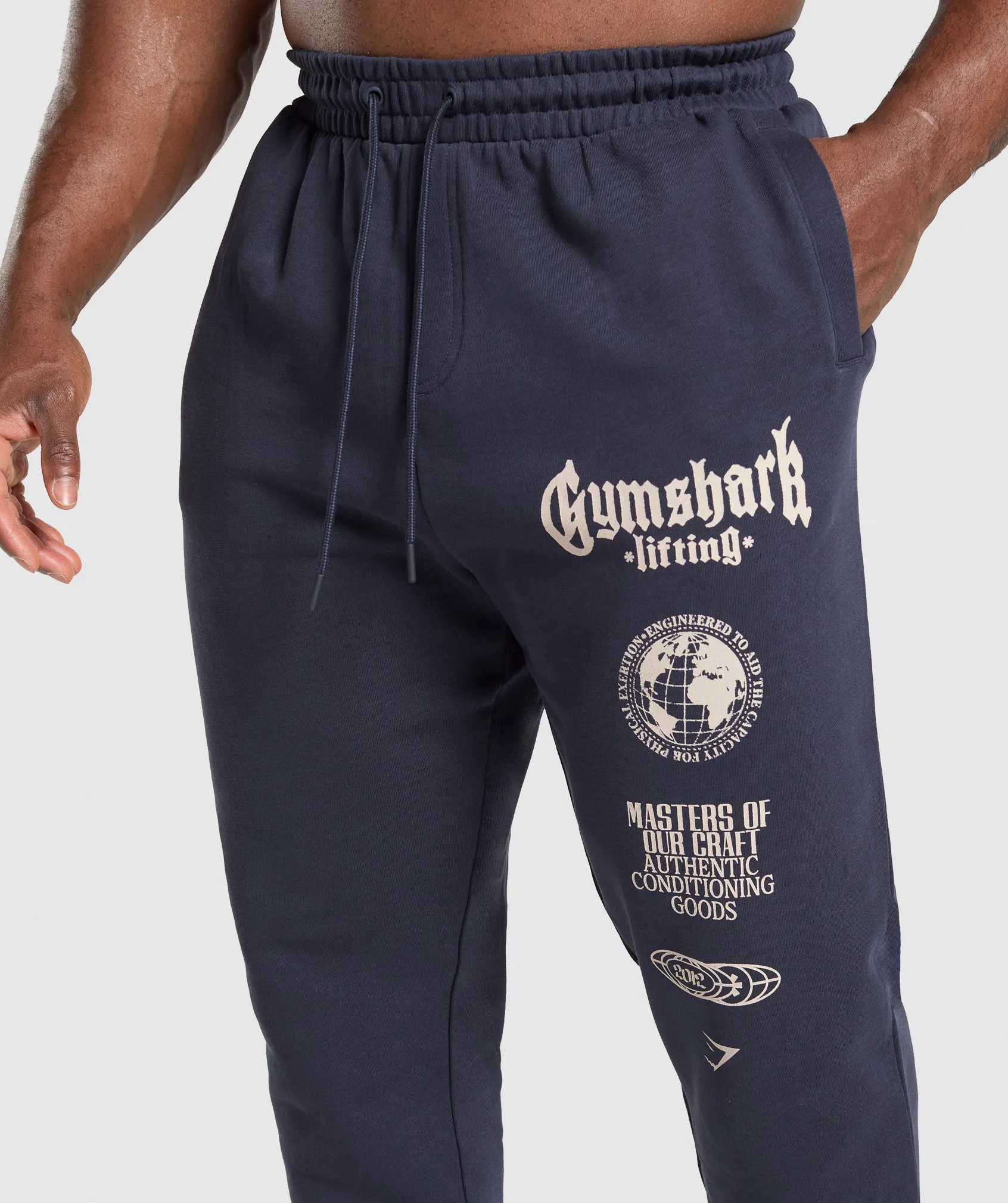 Gymshark Global Lifting Oversized Essential Joggers - Heavy Blue sold by Gymshark product image thumbnail 4