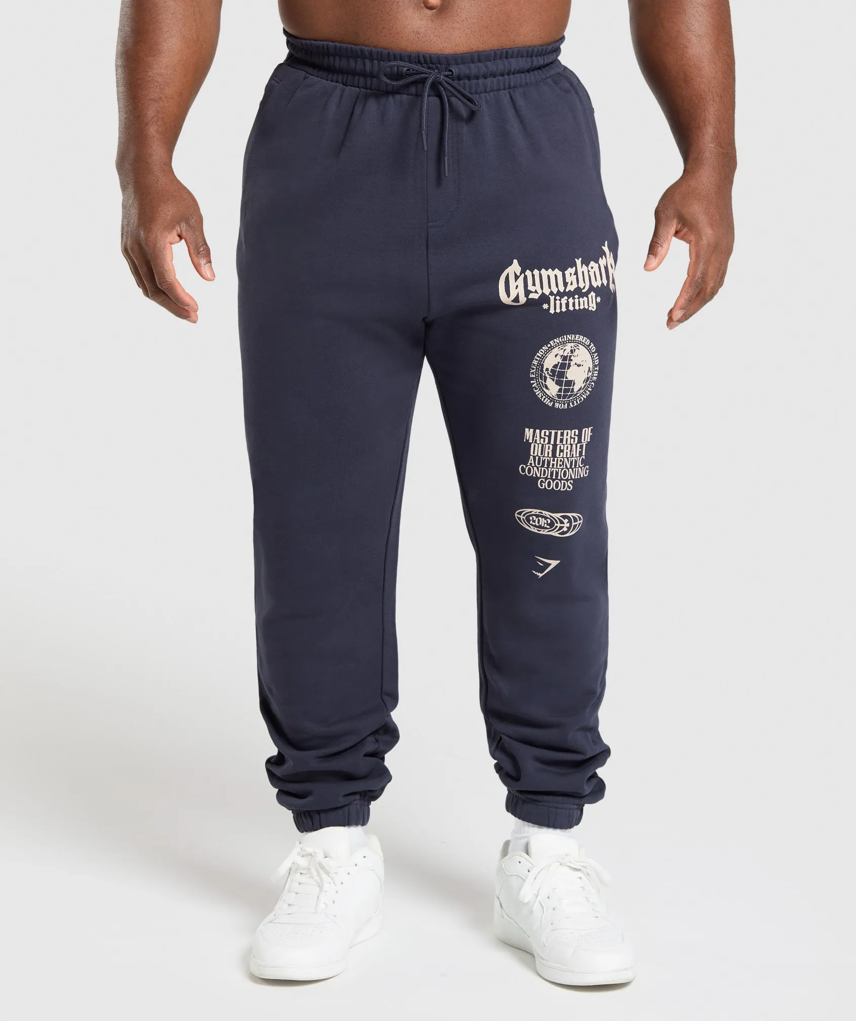 Gymshark Global Lifting Oversized Essential Joggers - Heavy Blue sold by Gymshark