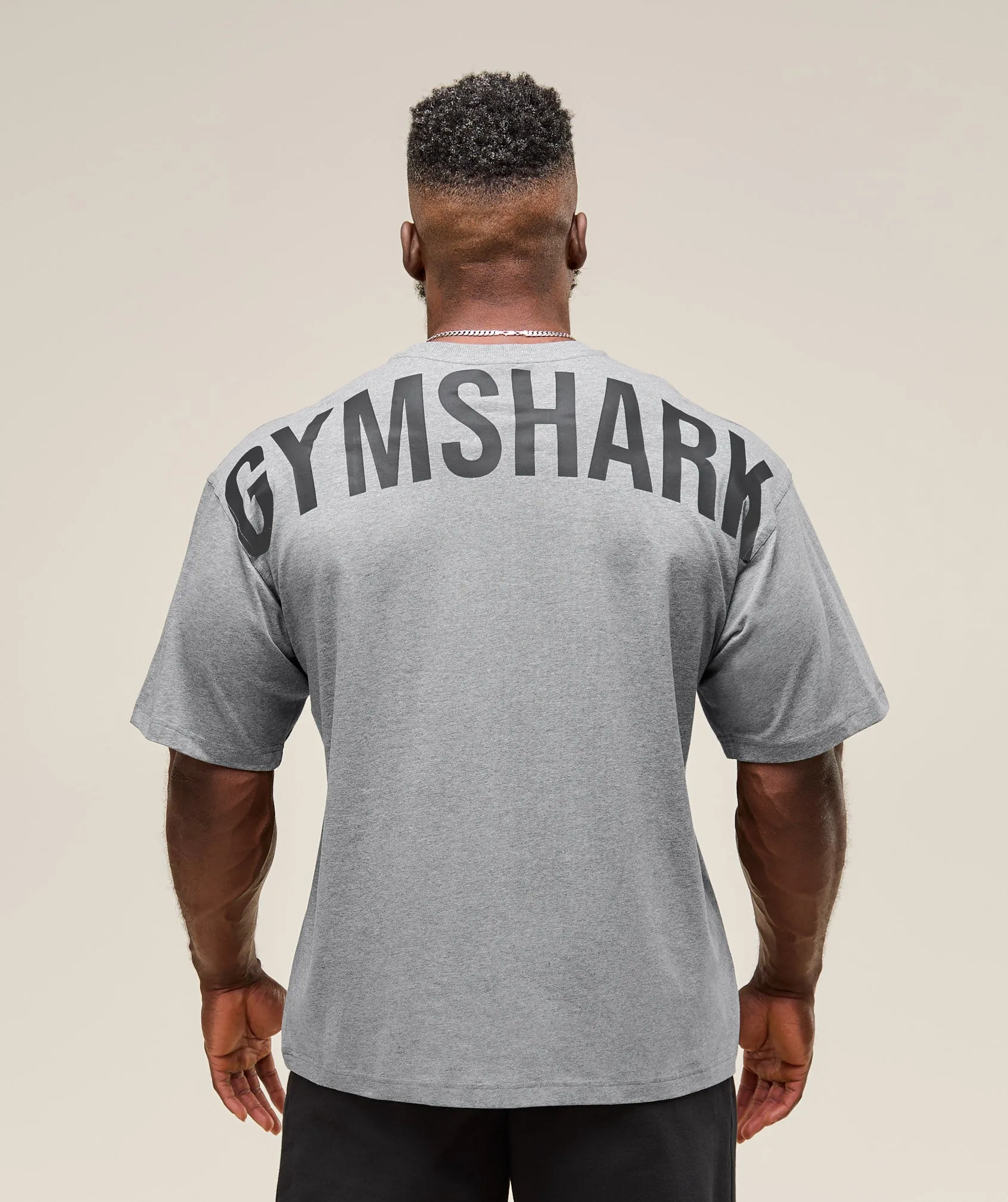 Gymshark Power T-Shirt - Charcoal Core Marl/Black sold by Gymshark product image thumbnail 5