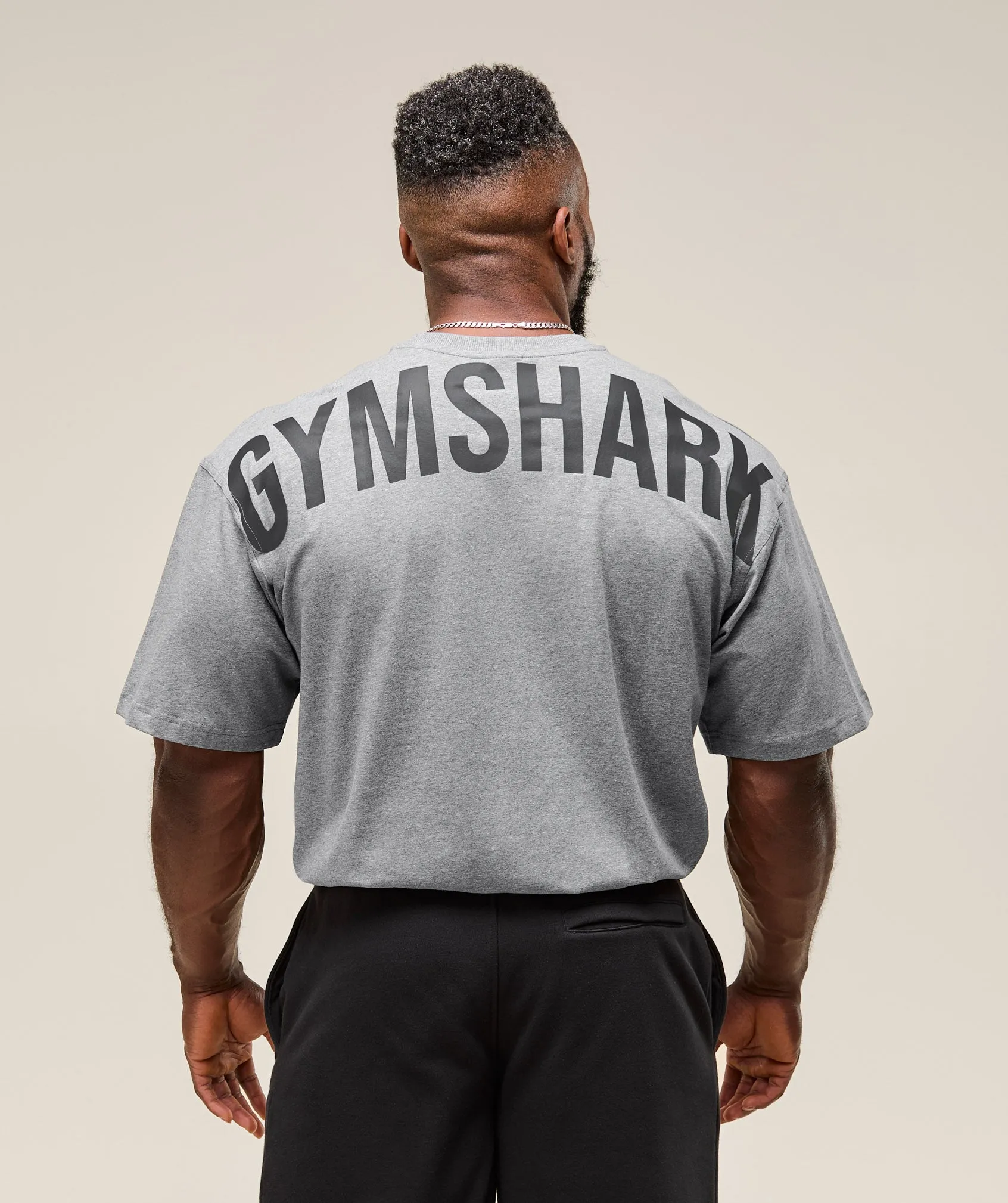 Gymshark Power T-Shirt - Charcoal Core Marl/Black sold by Gymshark product image thumbnail 3