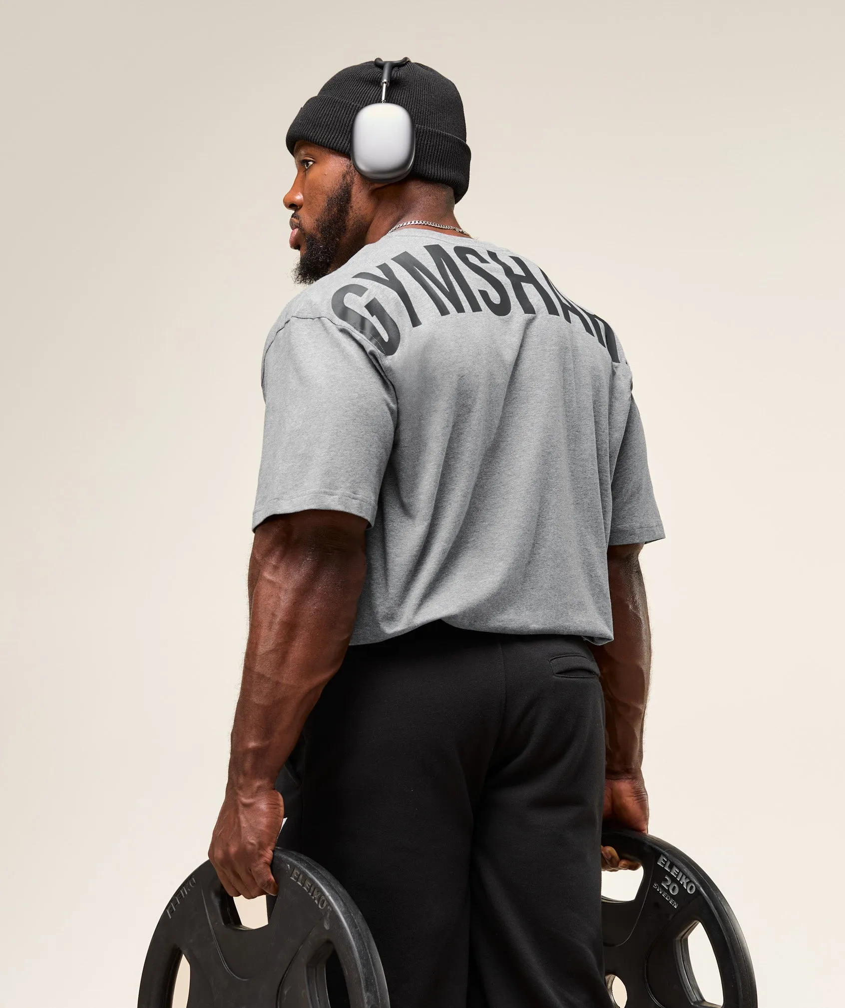 Gymshark Power T-Shirt - Charcoal Core Marl/Black sold by Gymshark