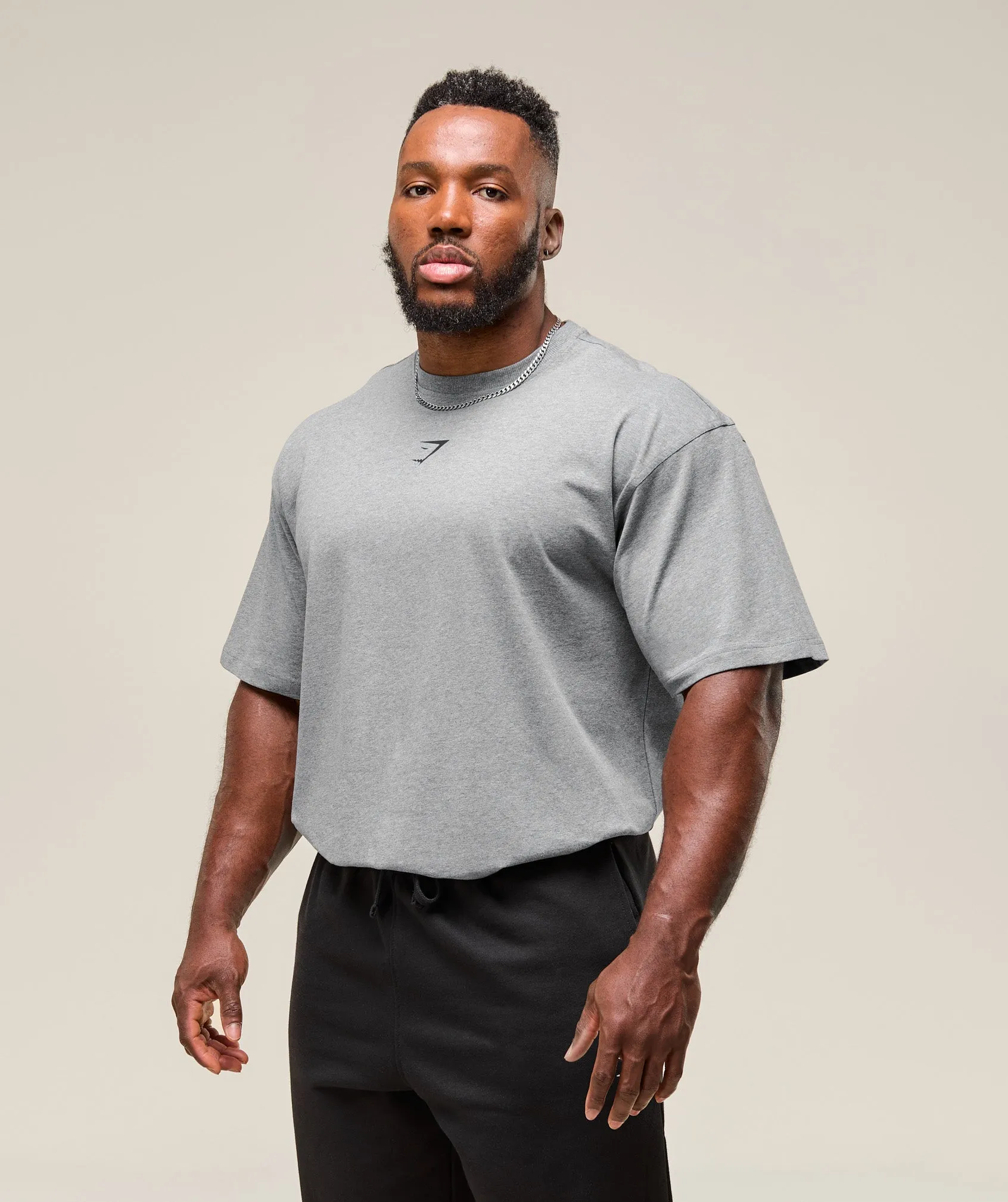Gymshark Power T-Shirt - Charcoal Core Marl/Black sold by Gymshark product image thumbnail 4