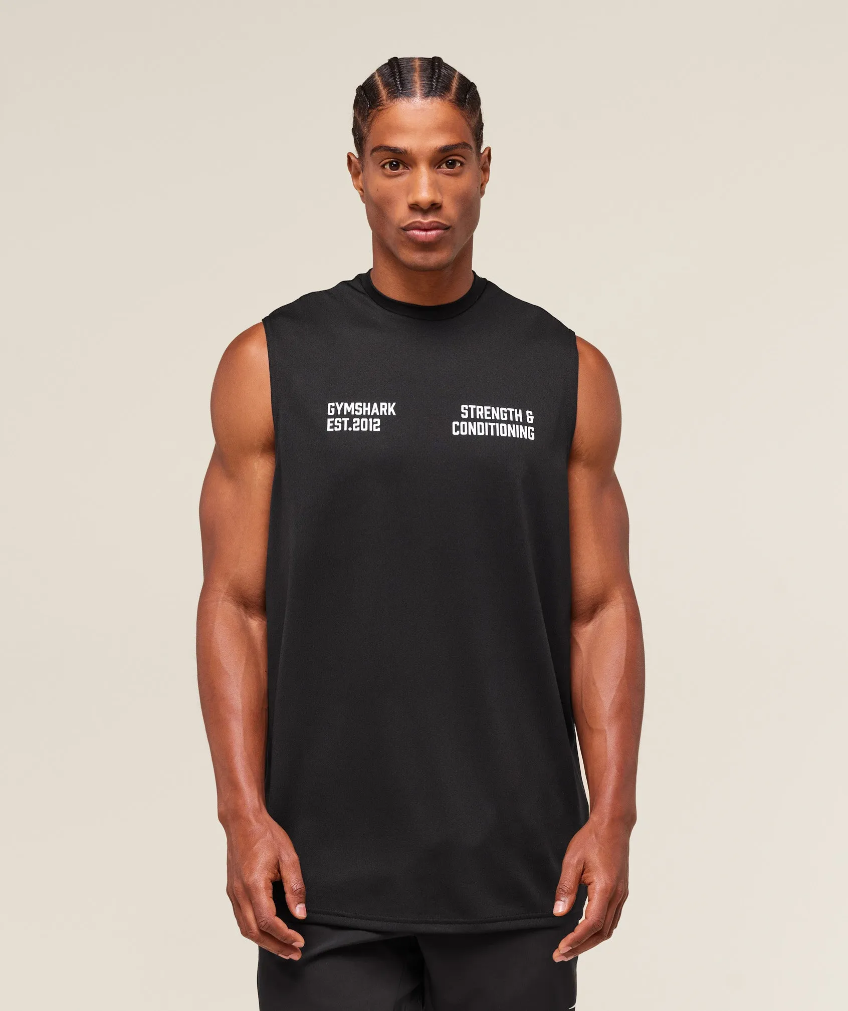 Gymshark S&C Graphic Cut Off Tank - Black sold by Gymshark product image thumbnail 5