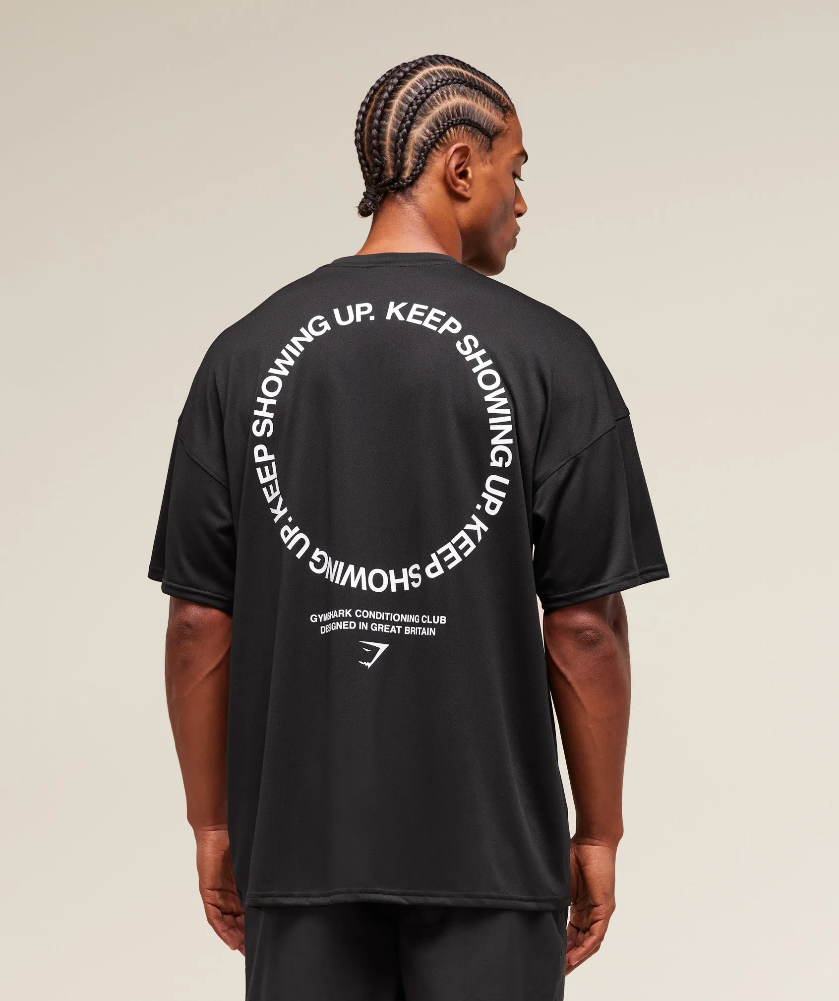 Gymshark Keep Showing Up T-Shirt - Black sold by Gymshark product image thumbnail 3