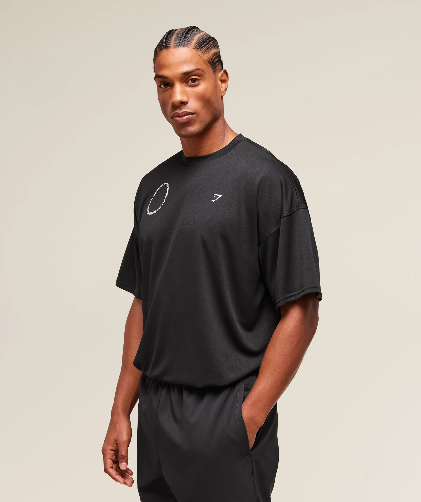 Gymshark Keep Showing Up T-Shirt - Black sold by Gymshark product image thumbnail 4