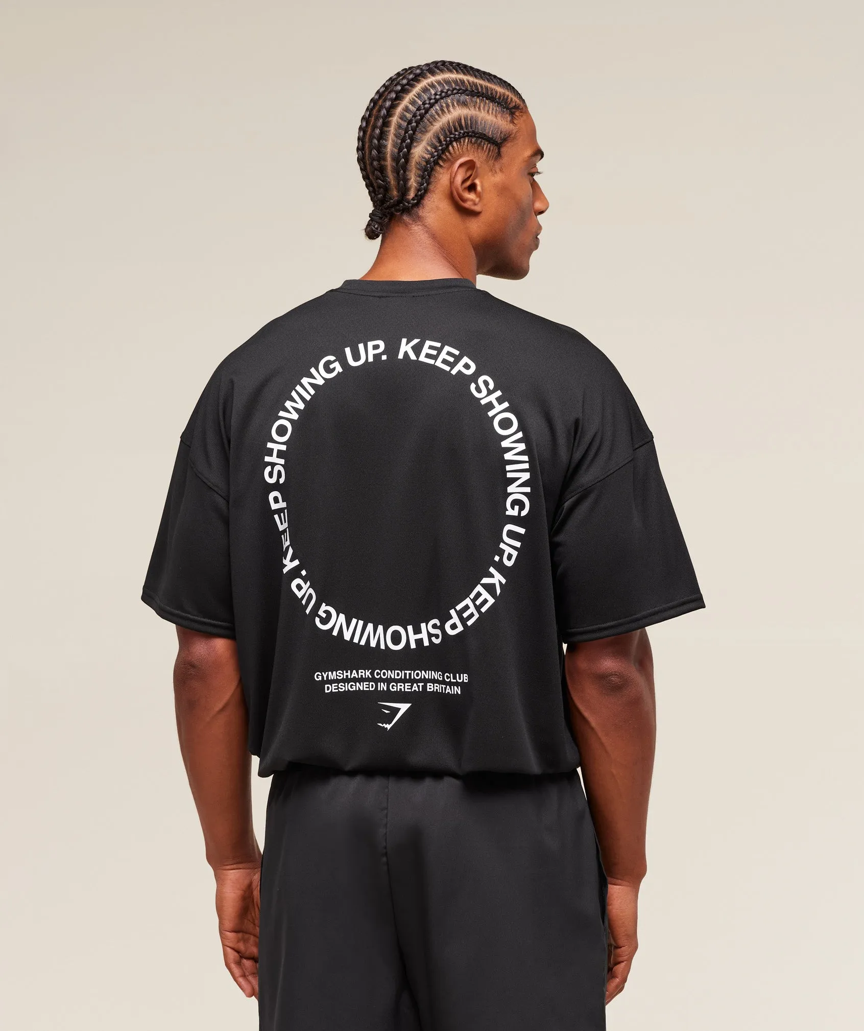 Gymshark Keep Showing Up T-Shirt - Black sold by Gymshark
