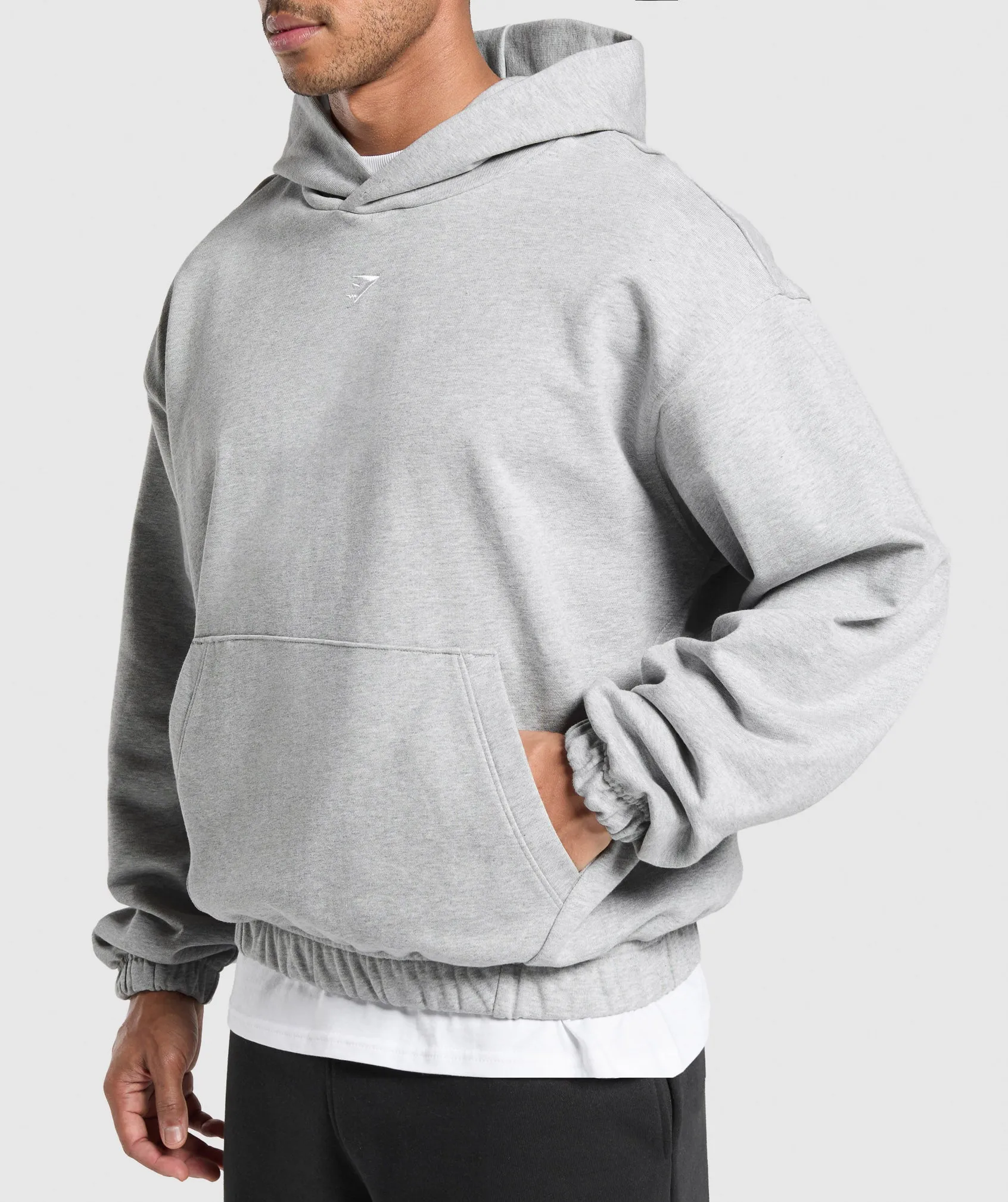 Gymshark Rest Day Essentials Hoodie - Light Grey Core Marl sold by Gymshark product image thumbnail 5