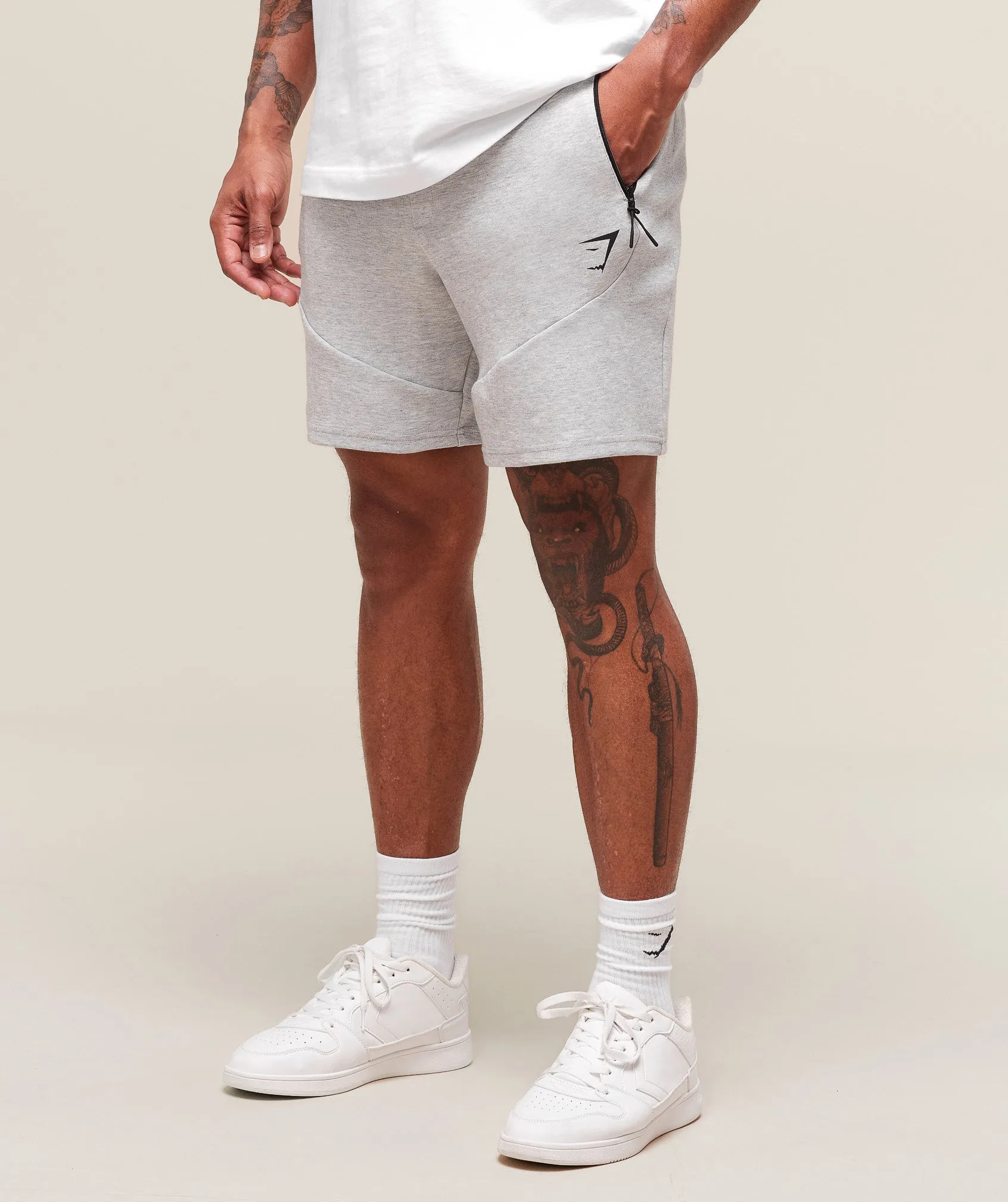 Gymshark Interlock Tech 6" Shorts - Light Grey Core Marl sold by Gymshark product image thumbnail 3