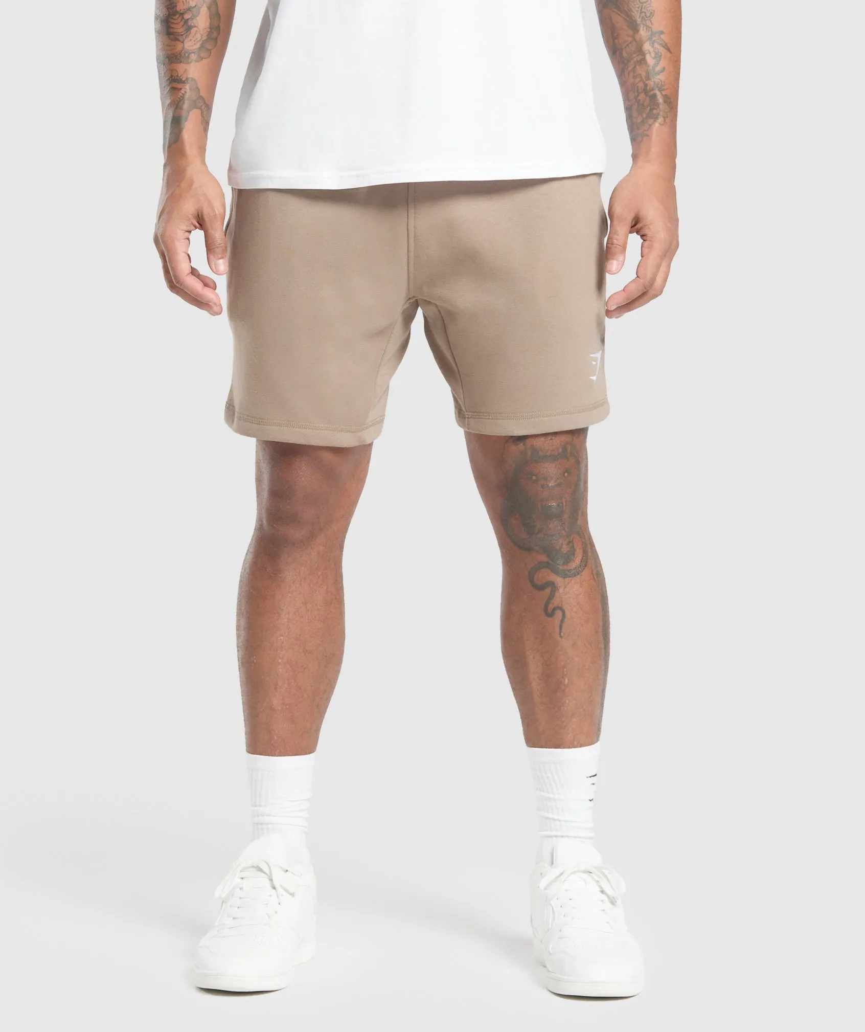 Gymshark Crest 7" Shorts - Lifestyle Brown sold by Gymshark
