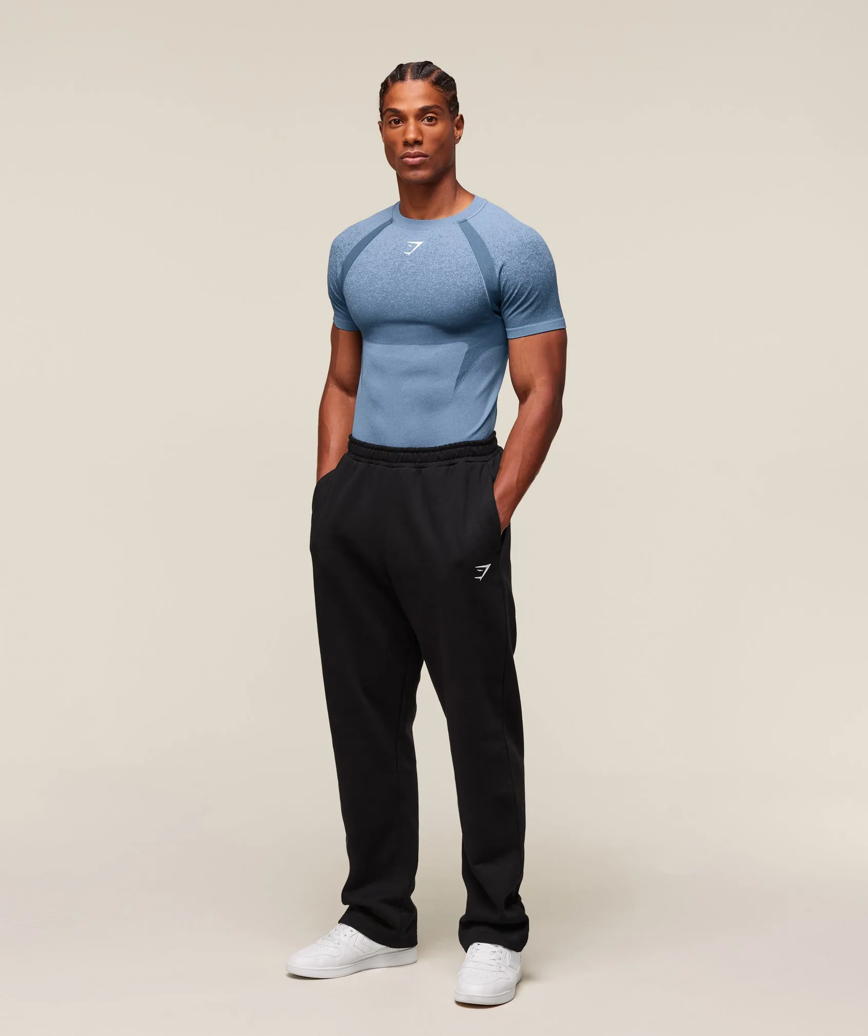 Gymshark Shadow Seamless T Shirt - Faded Blue sold by Gymshark product image thumbnail 4