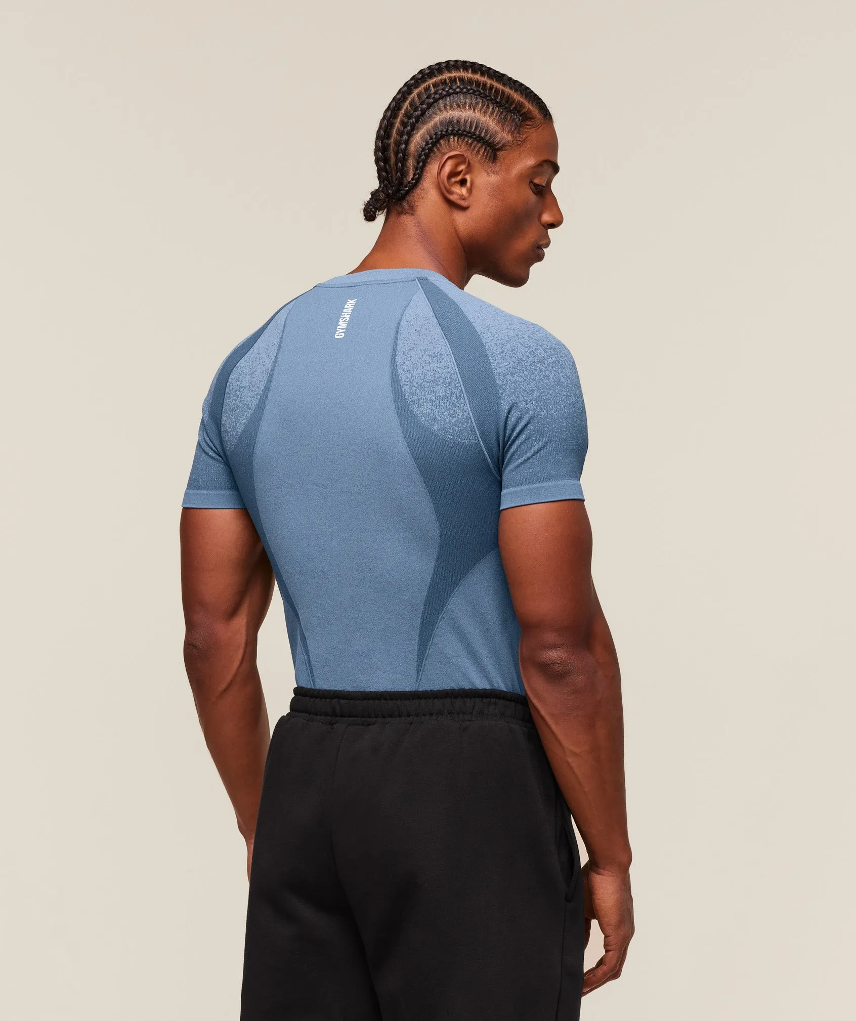 Gymshark Shadow Seamless T Shirt - Faded Blue sold by Gymshark product image thumbnail 2