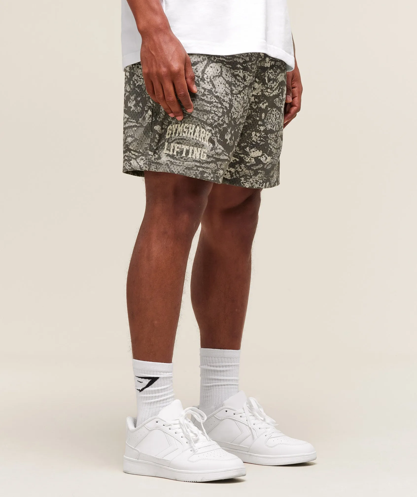 Gymshark Lifting Mesh 5" Shorts - Camo Brown sold by Gymshark product image thumbnail 2