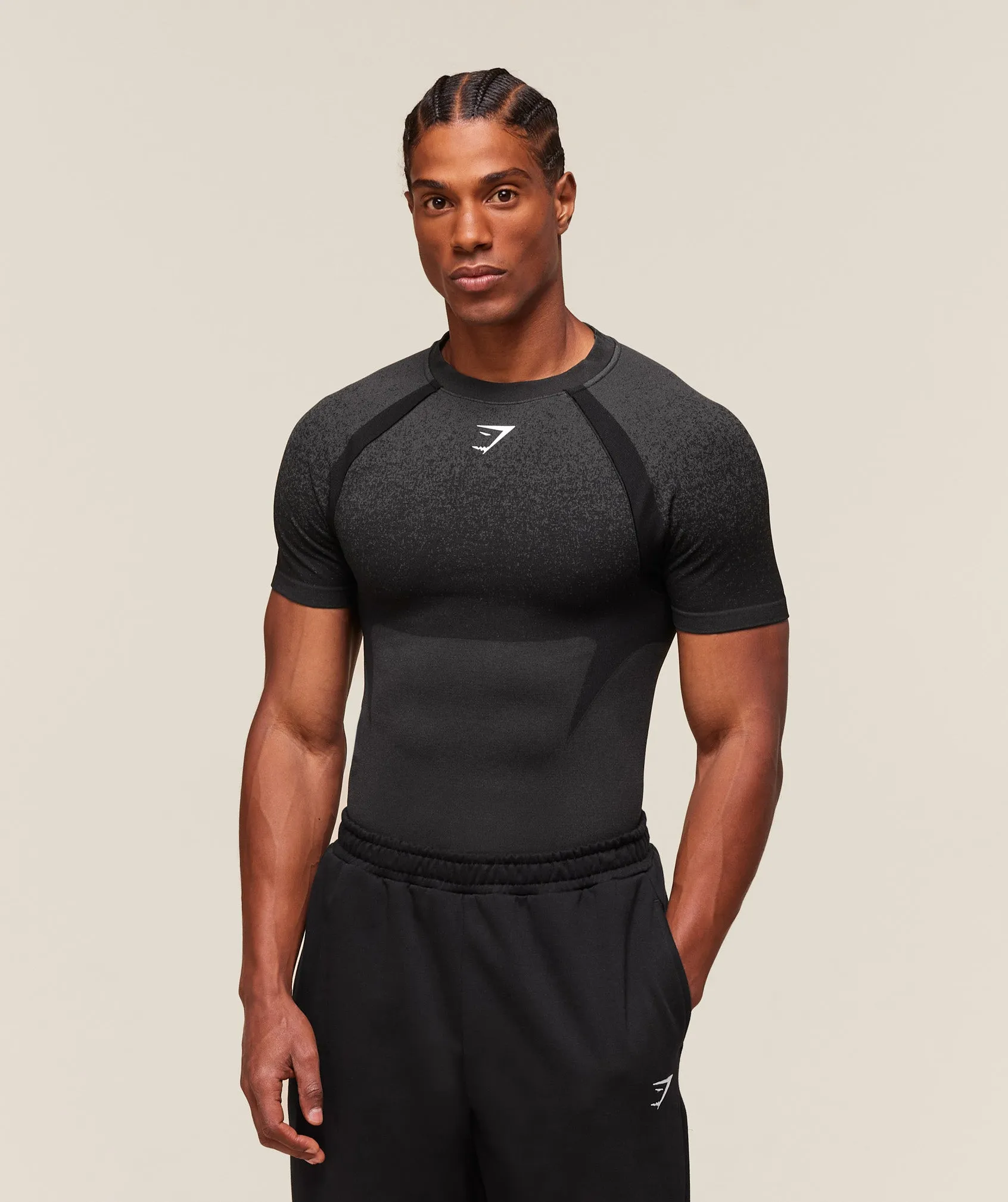 Gymshark Shadow Seamless T Shirt - Black sold by Gymshark