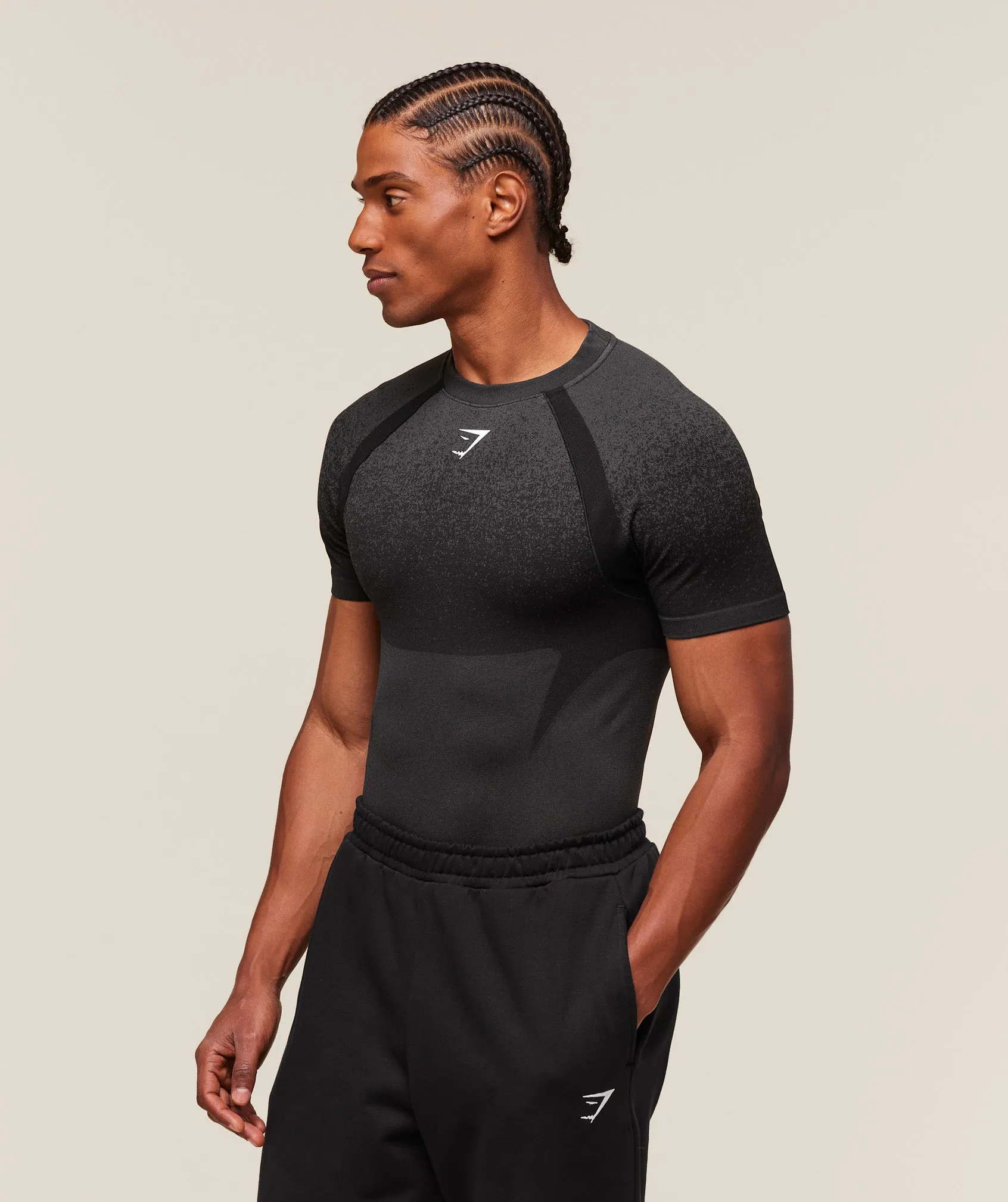 Gymshark Shadow Seamless T Shirt - Black sold by Gymshark product image thumbnail 3