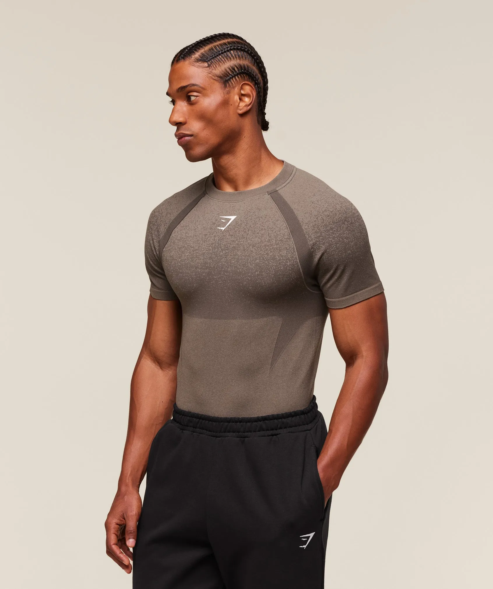 Gymshark Shadow Seamless T Shirt - Camo Brown sold by Gymshark product image thumbnail 3