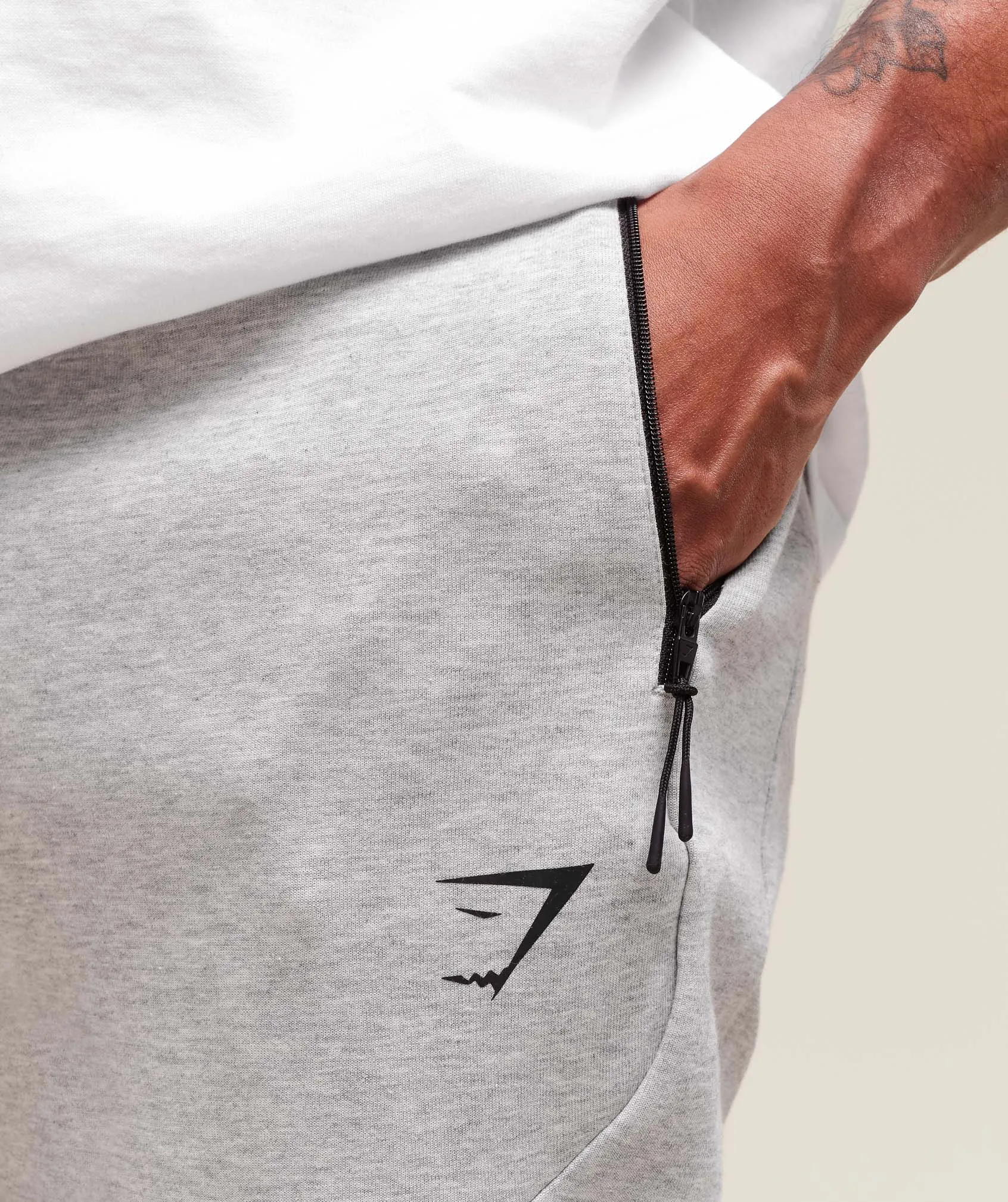 Gymshark Interlock Tech Joggers - Light Grey Core Marl sold by Gymshark product image thumbnail 4