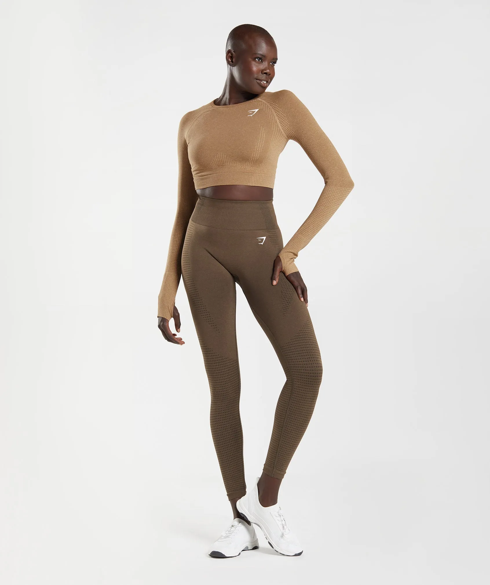 Gymshark Vital Seamless 2.0 Crop Top - Fawn Marl sold by Gymshark product image thumbnail 5