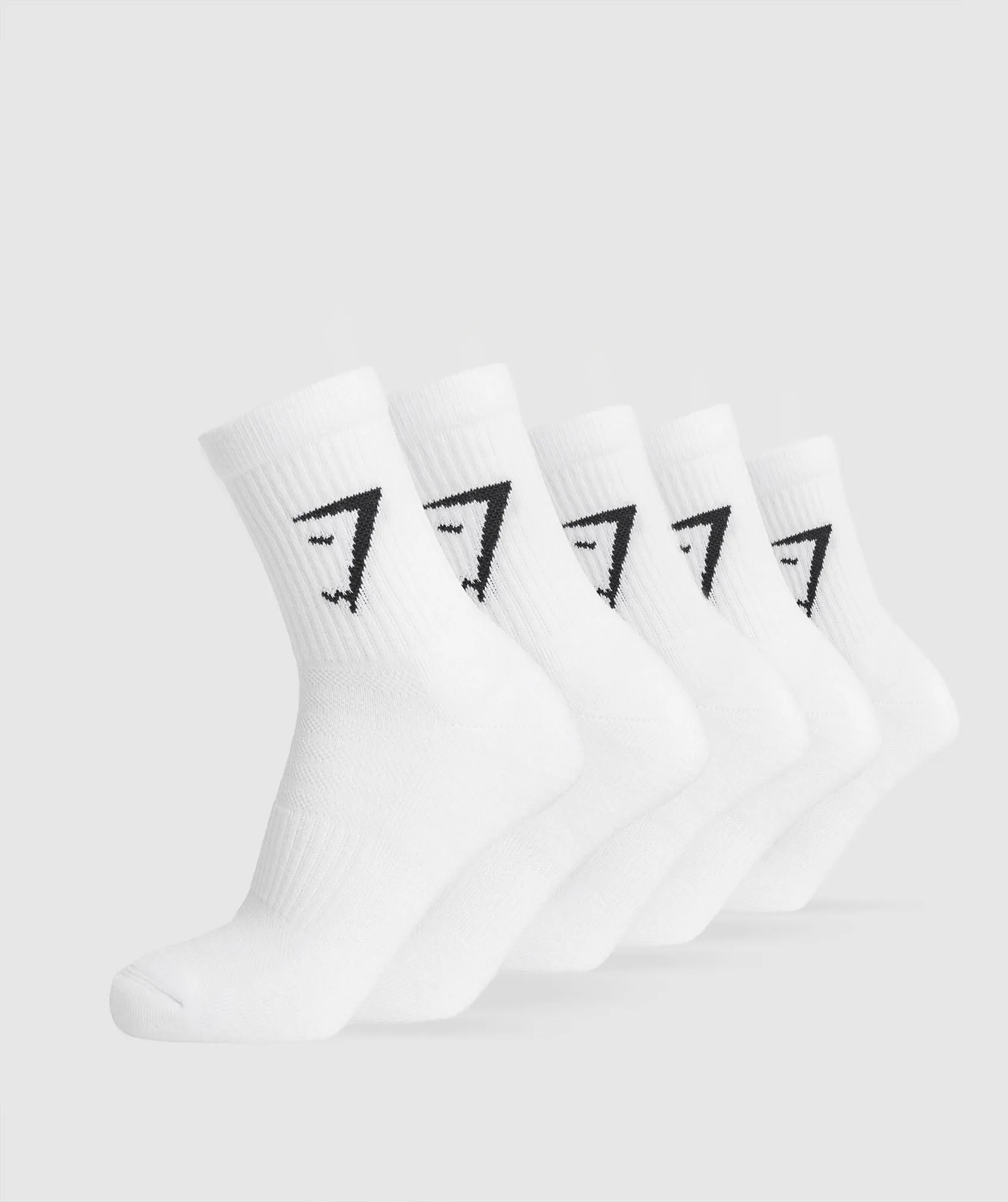 Gymshark Midi Socks 5pk - White sold by Gymshark