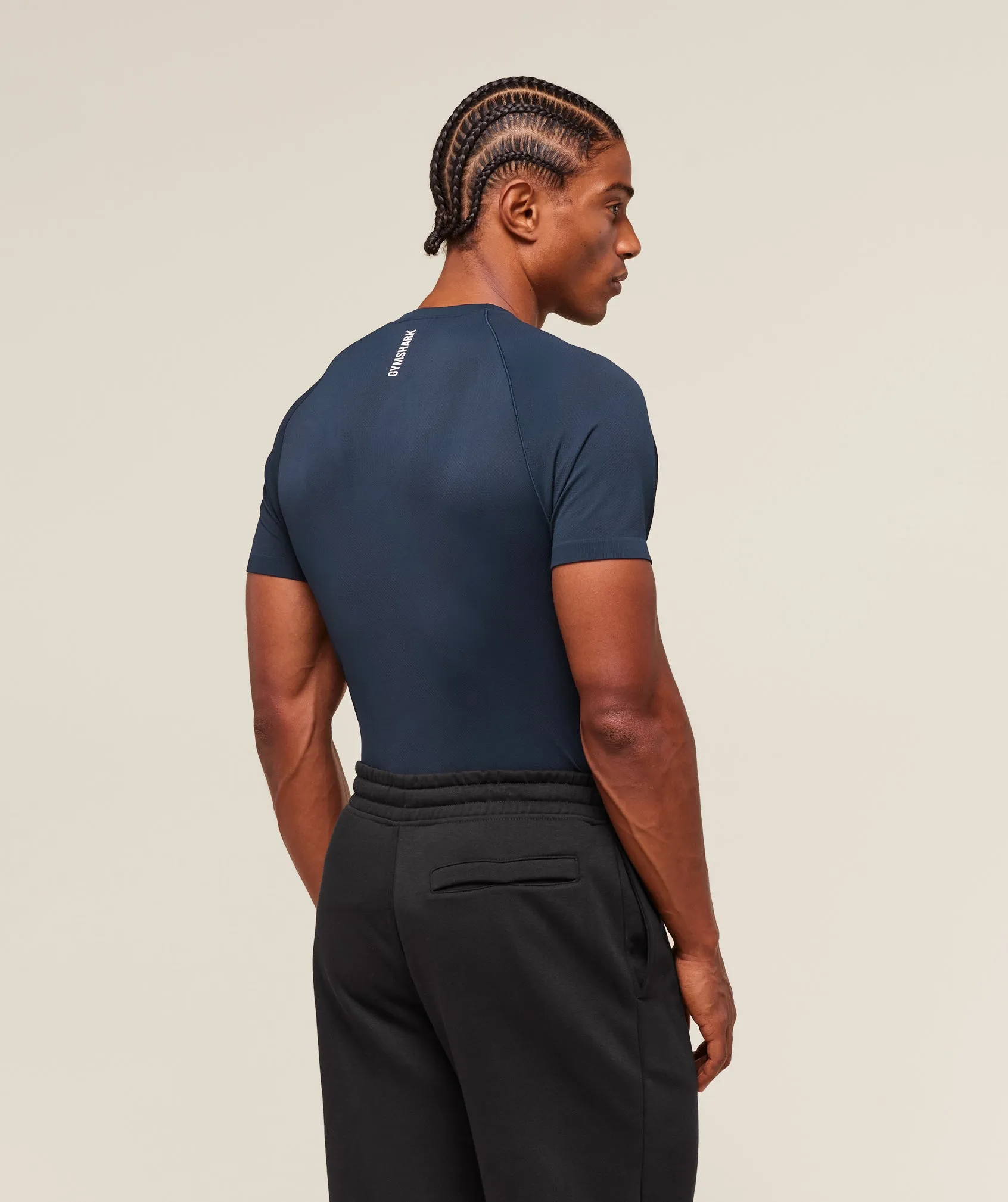 Gymshark Geo Seamless T-Shirt - Navy/Heavy Blue sold by Gymshark product image thumbnail 2