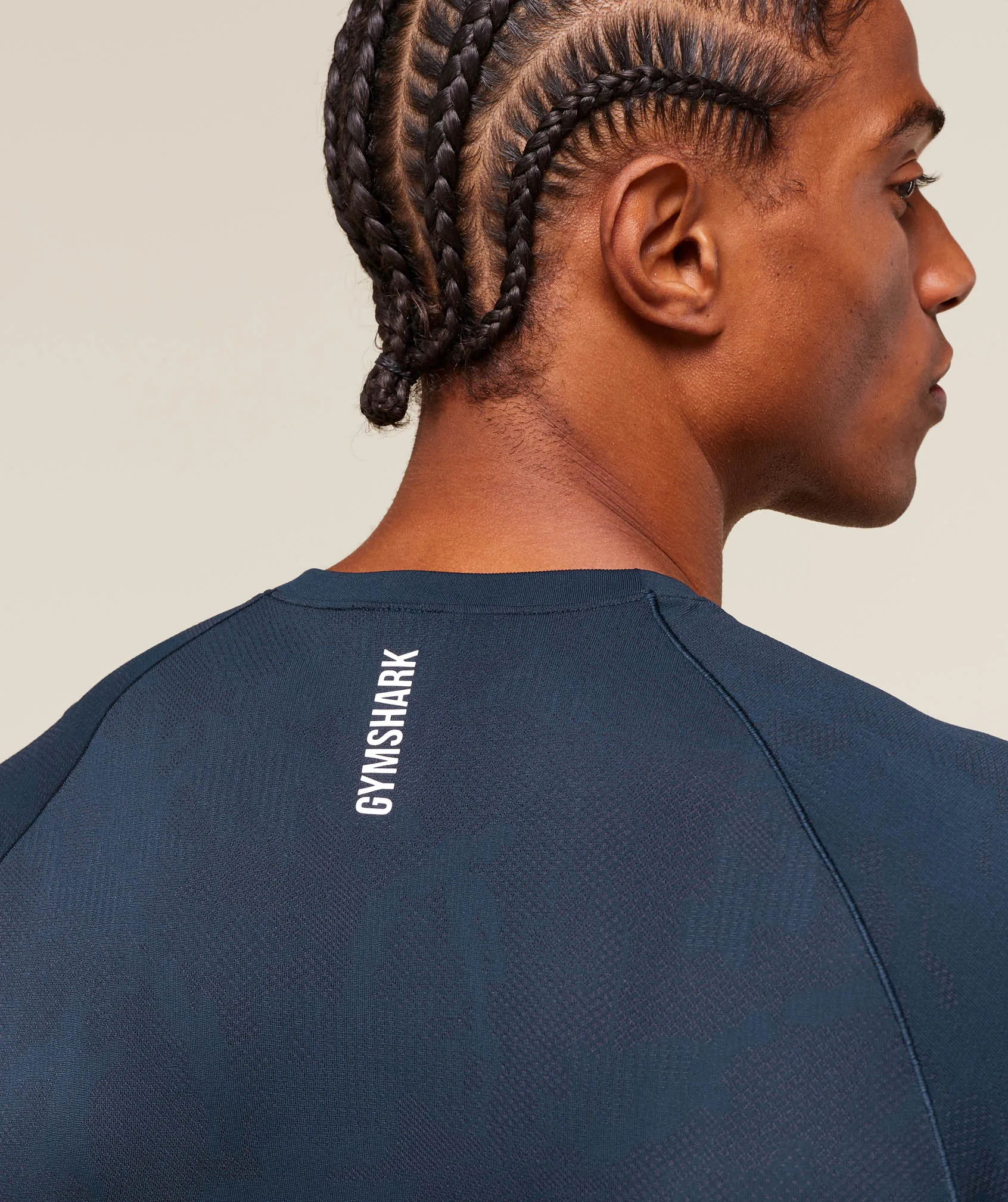 Gymshark Geo Seamless T-Shirt - Navy/Heavy Blue sold by Gymshark product image thumbnail 5