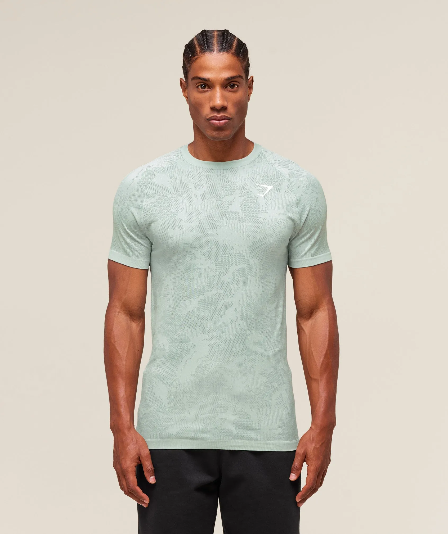 Gymshark Geo Seamless T-Shirt - Morning Blue/Celeste Blue sold by Gymshark product image thumbnail 4