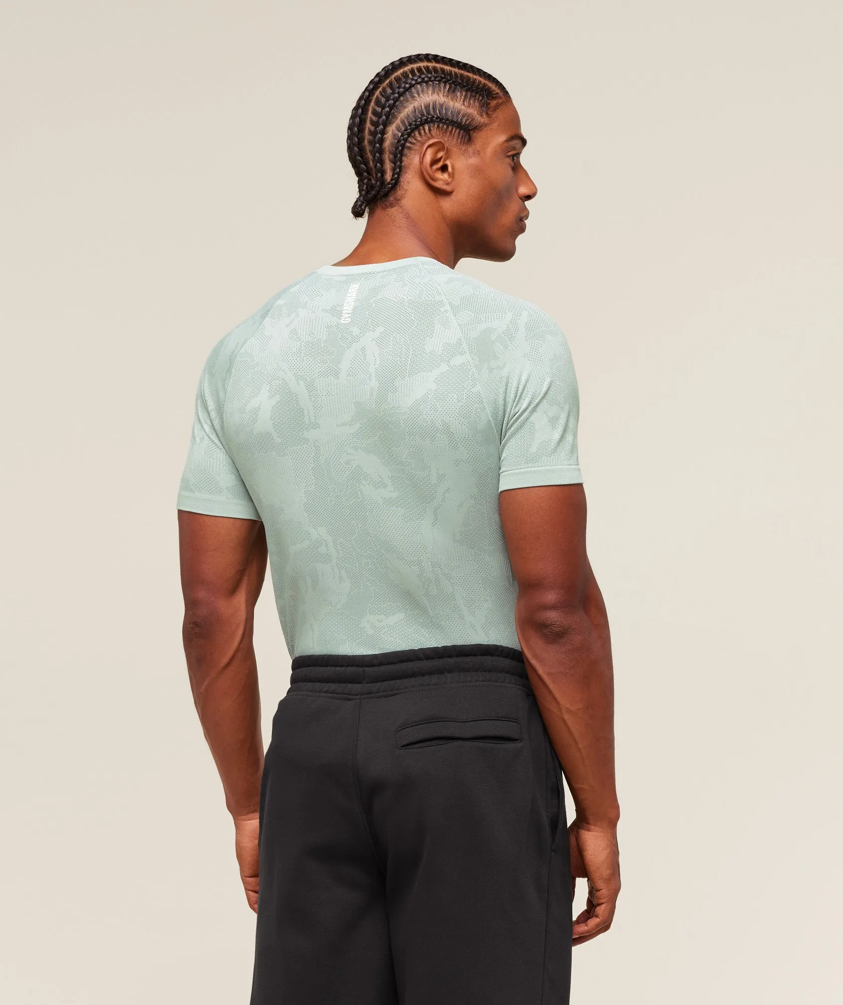 Gymshark Geo Seamless T-Shirt - Morning Blue/Celeste Blue sold by Gymshark product image thumbnail 2