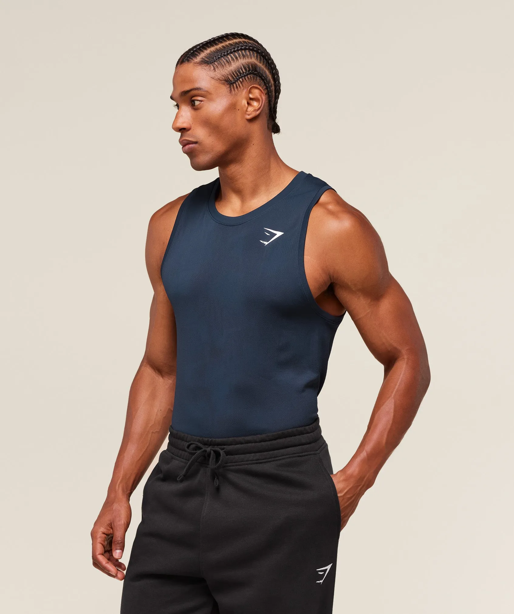 Gymshark Geo Seamless Tank - Navy/Heavy Blue sold by Gymshark product image thumbnail 2